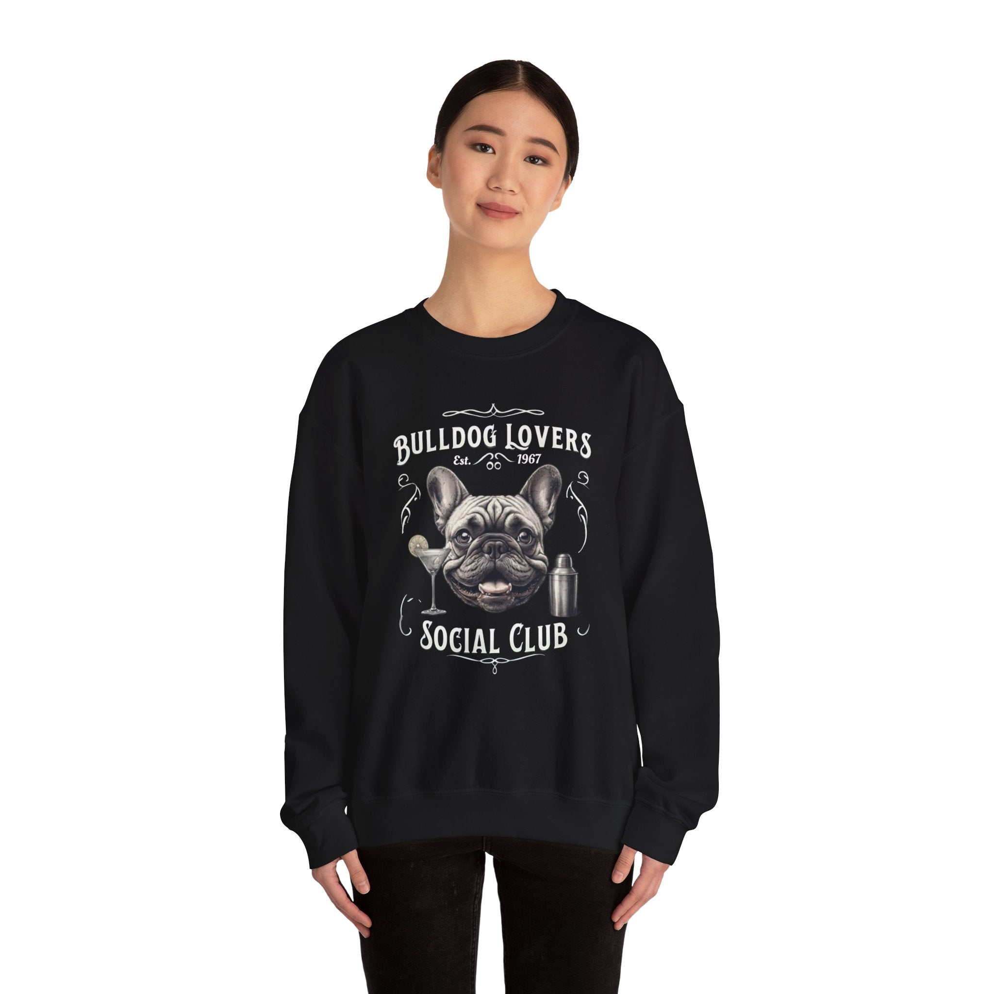 Bulldog Lovers Social Club Unisex Heavy Blend™ Crewneck Sweatshirt (French/Cocktail)