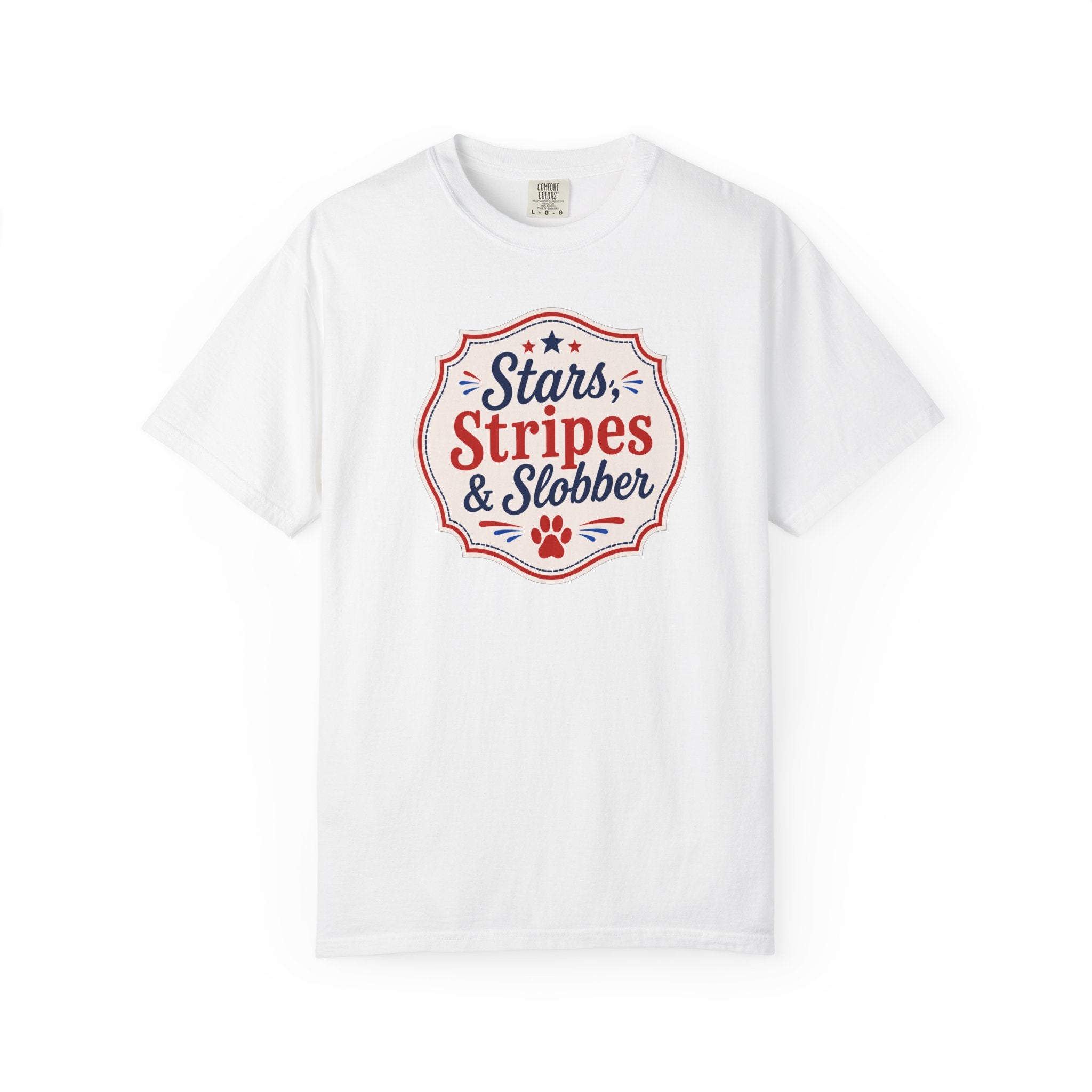Stars, Stripes & Slobber Bulldog T-Shirt | Patriotic Garment-Dyed Tee (English)