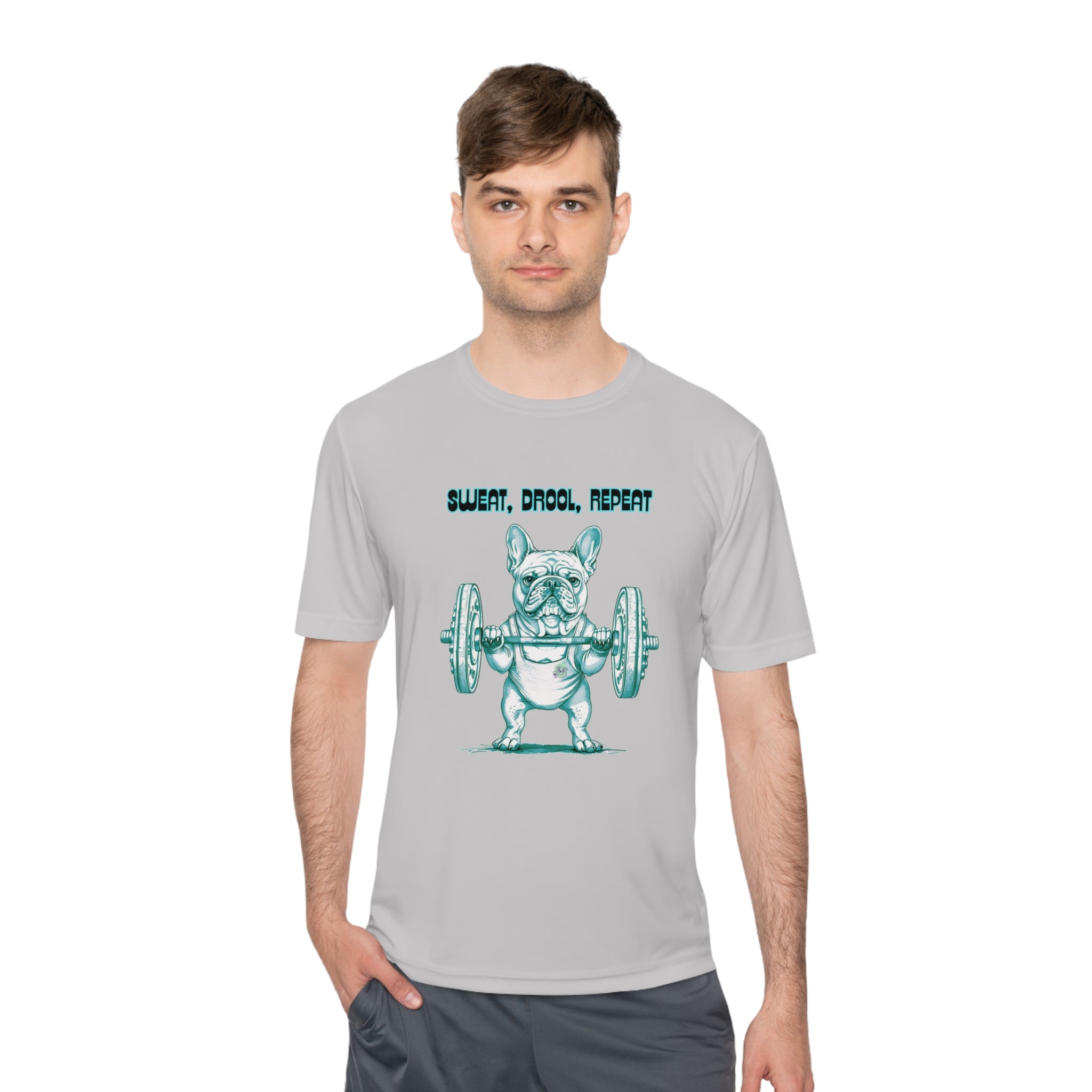 Tipsy Bullly Ripped Bulldog  Unisex Moisture Wicking Performance T-Shirt (French/Green)