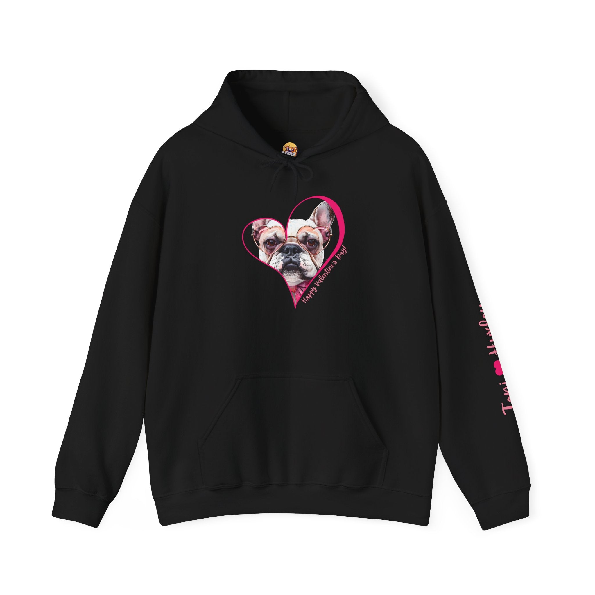 Personalized Paw-fect Love Valentine’s Unisex Heavy Blend™ Hooded Sweatshirt (French)