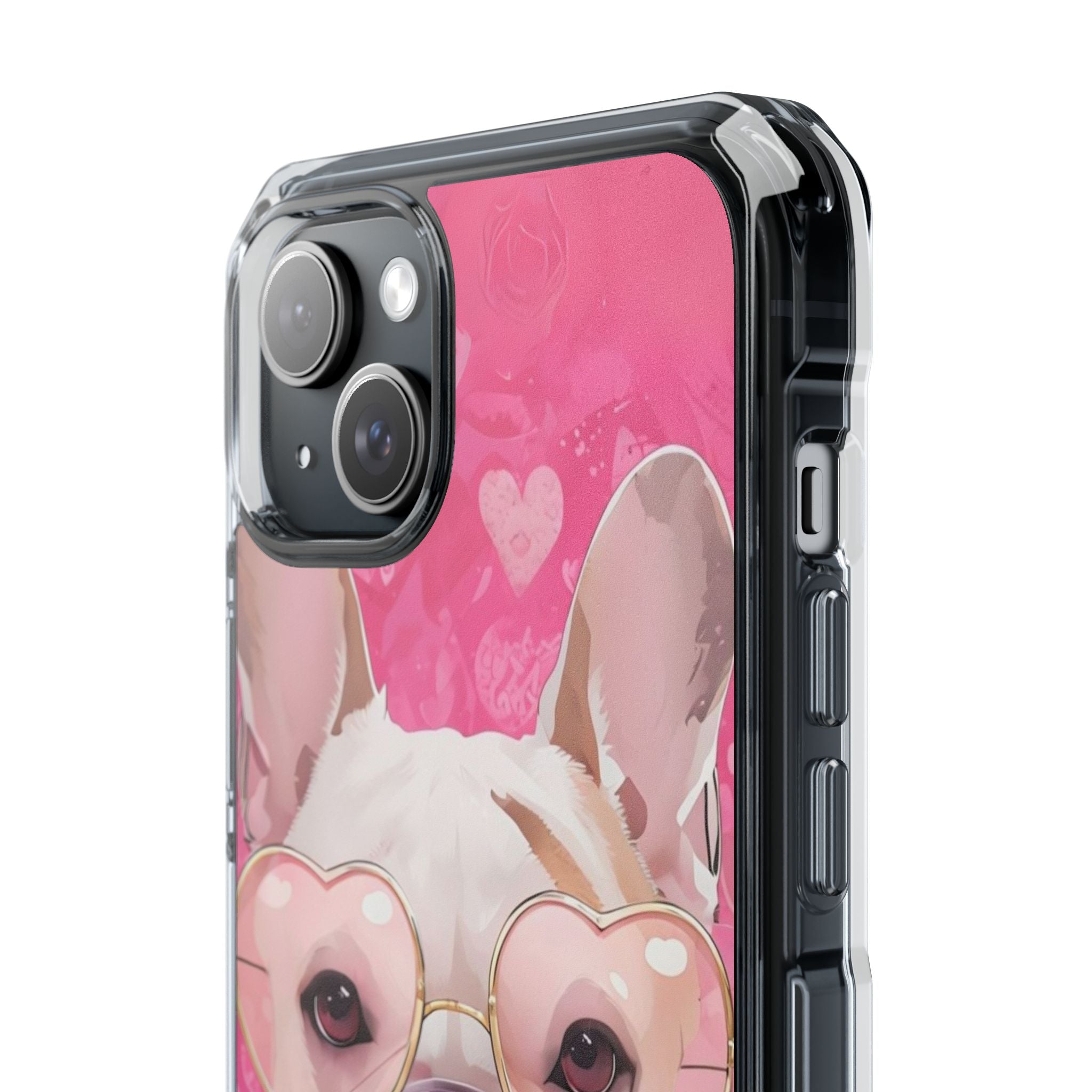 Puppy Love Protection Valentine's Day Phone Case (White/French)