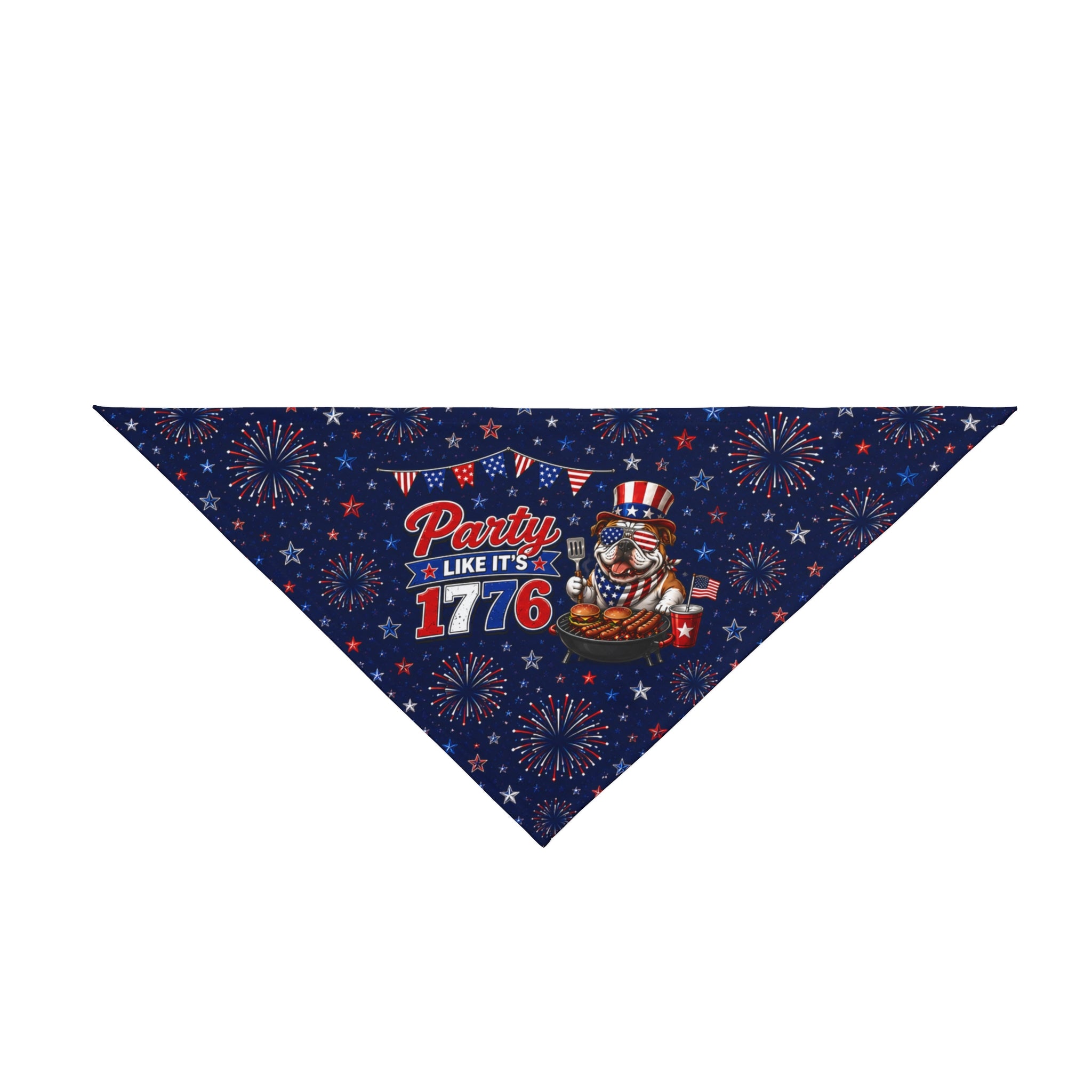 Party Like it's 1776 4th of July Dog Bandana (English)