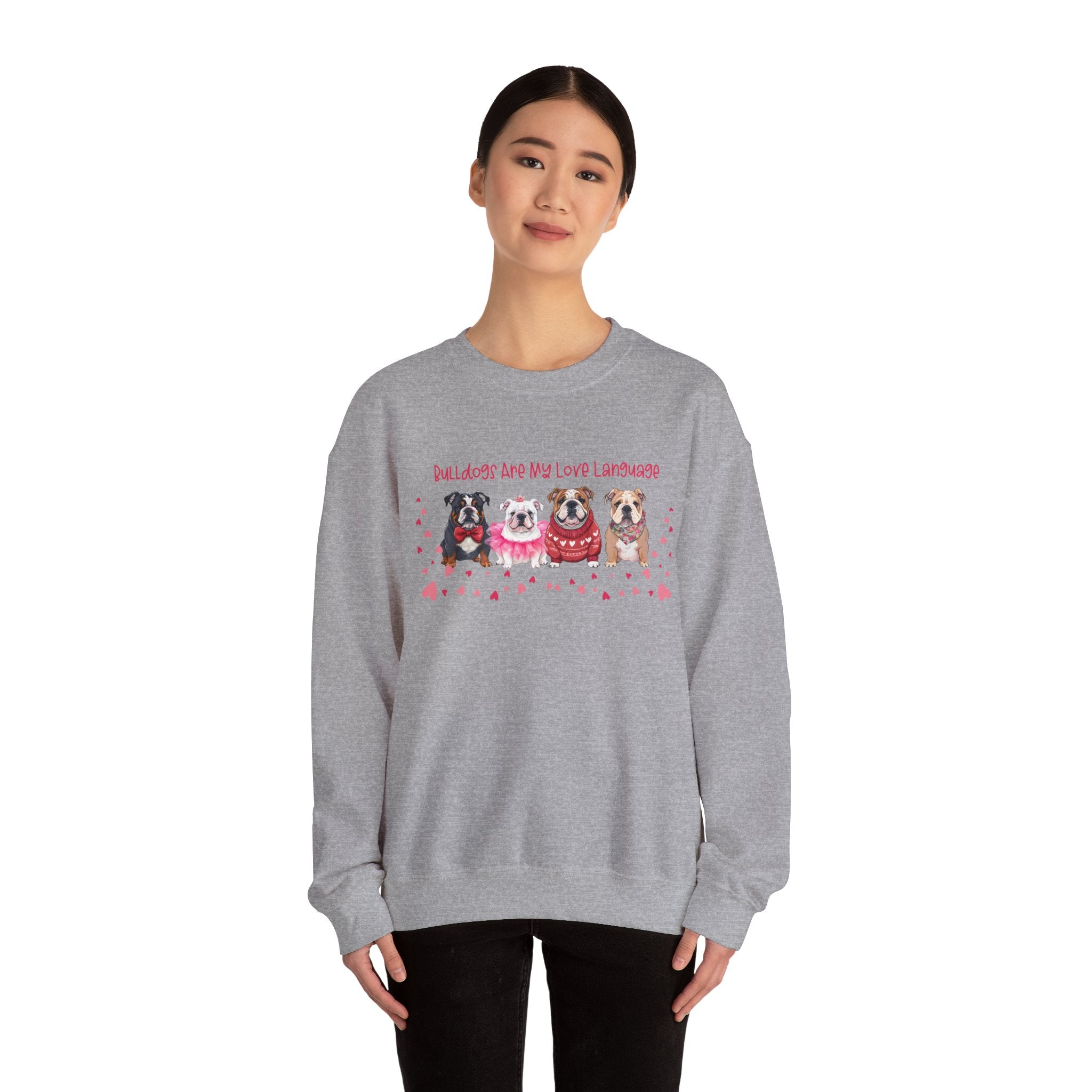 Bulldog Valentine’s Day Crew Neck Sweatshirt (English)