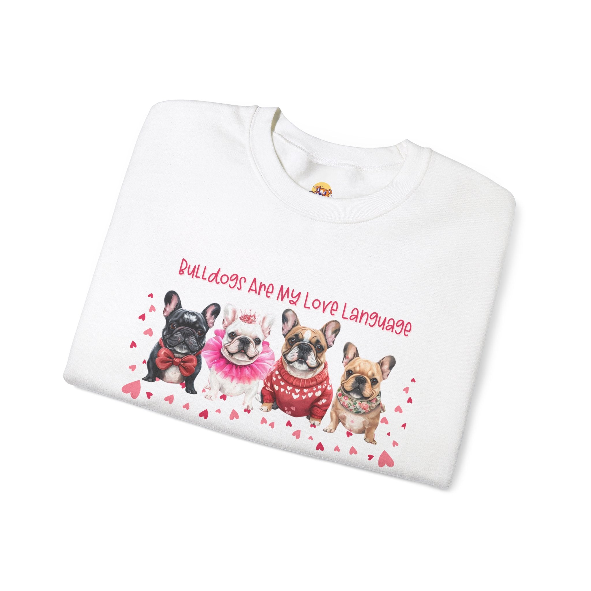 Bulldog Valentine’s Day Crew Neck Sweatshirt (French)