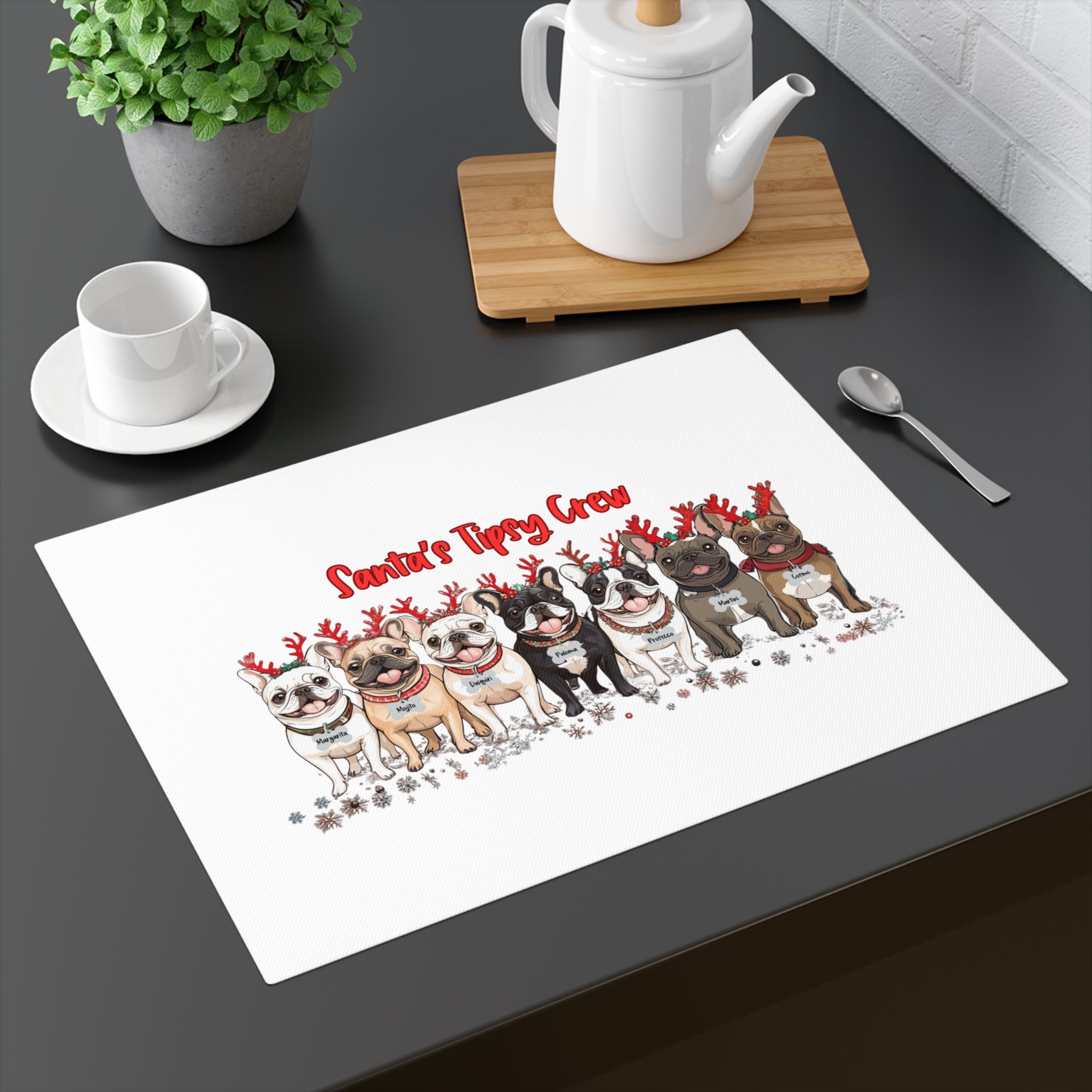 “Santa’s Tipsy Crew” placemat 1pc  (French)