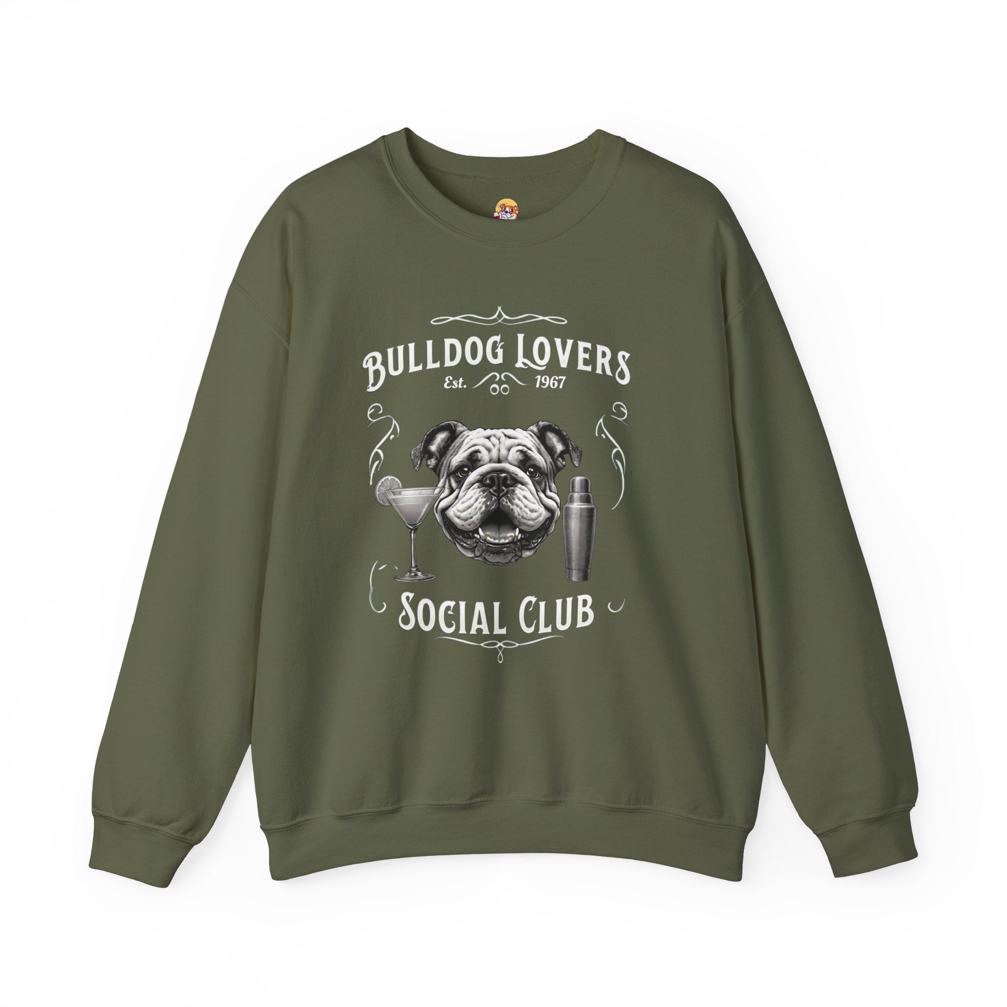 Bulldog Lovers Social Club Unisex Heavy Blend™ Crewneck Sweatshirt (English/Cocktail)