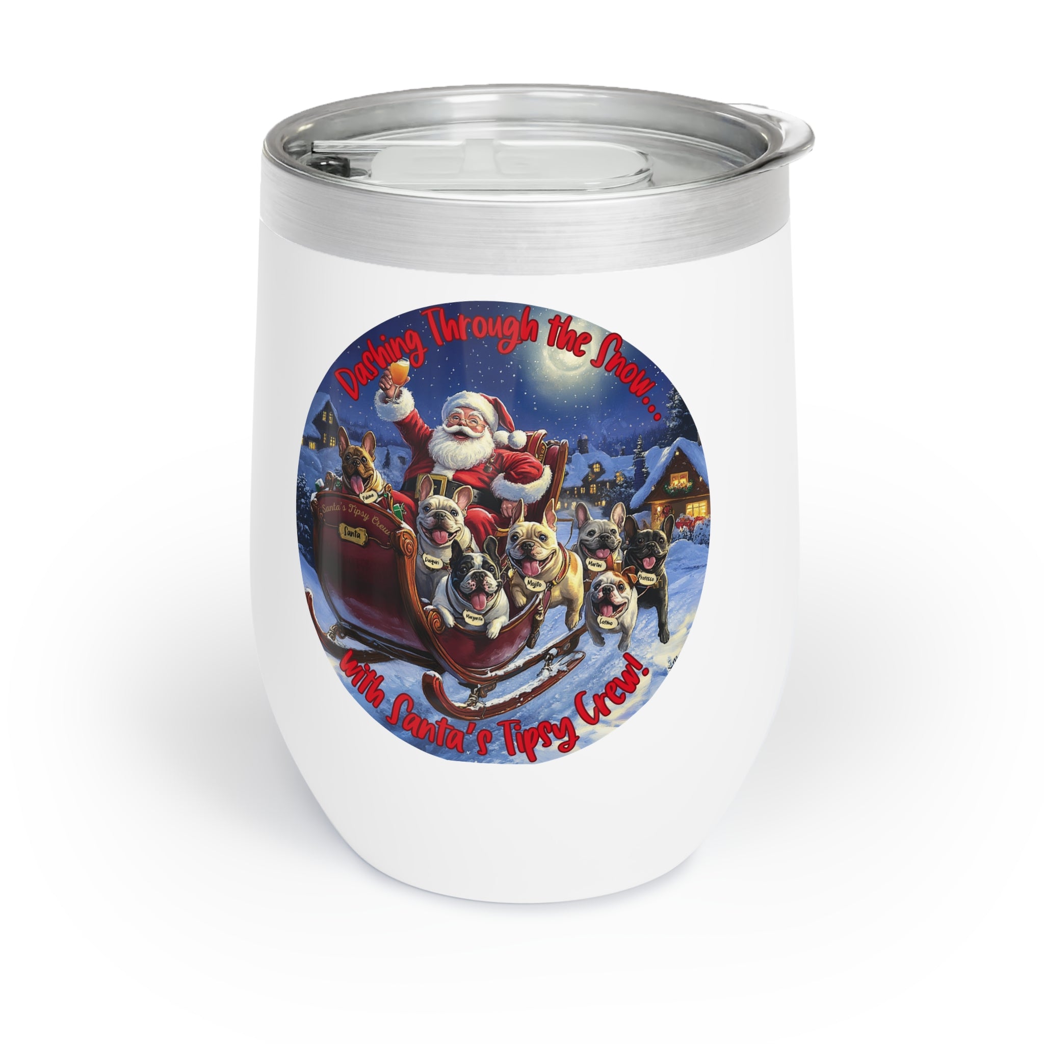 "Santa’s Tipsy Crew" Insulated Wine Tumbler