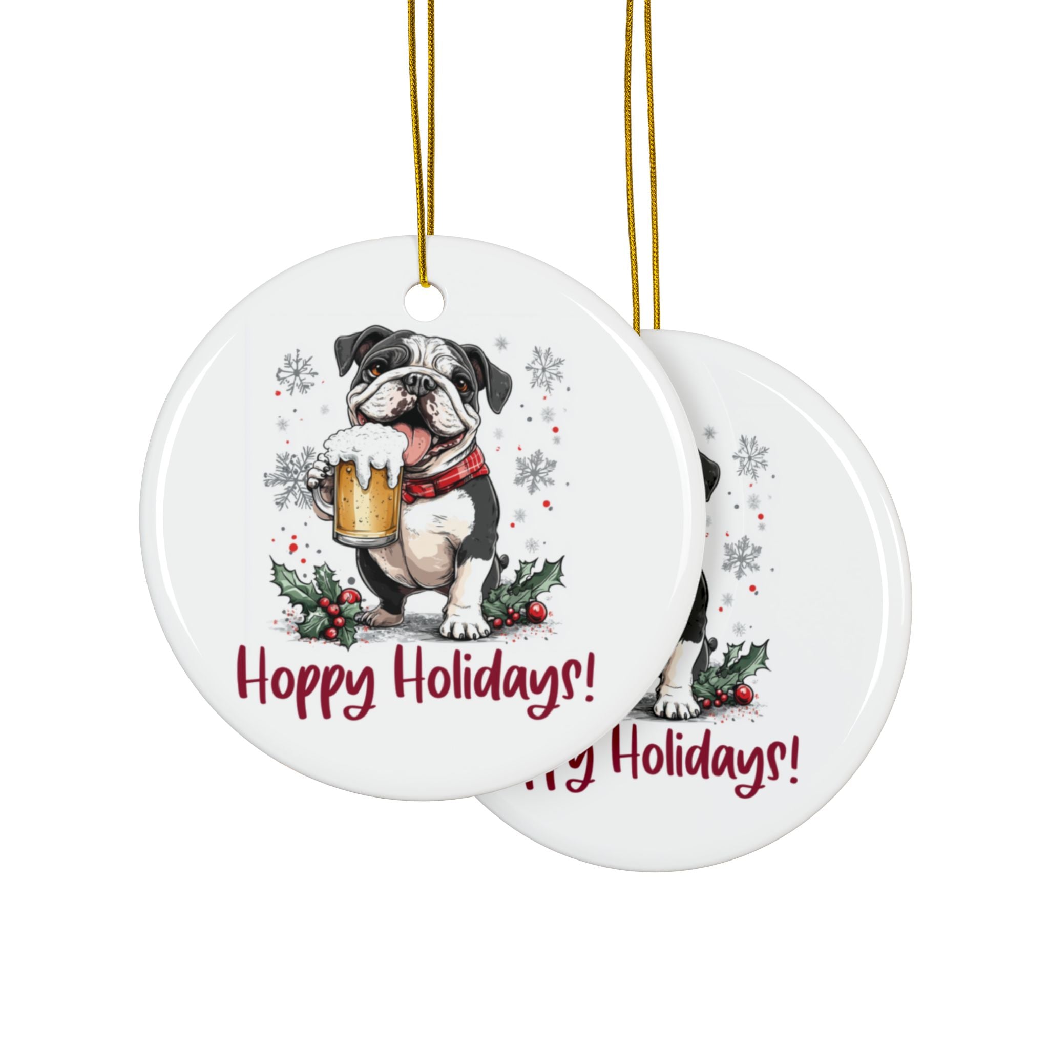 Hoppy Holidays Xmas Ornament (1pc, 3pcs, 5pcs, 10pcs/English)