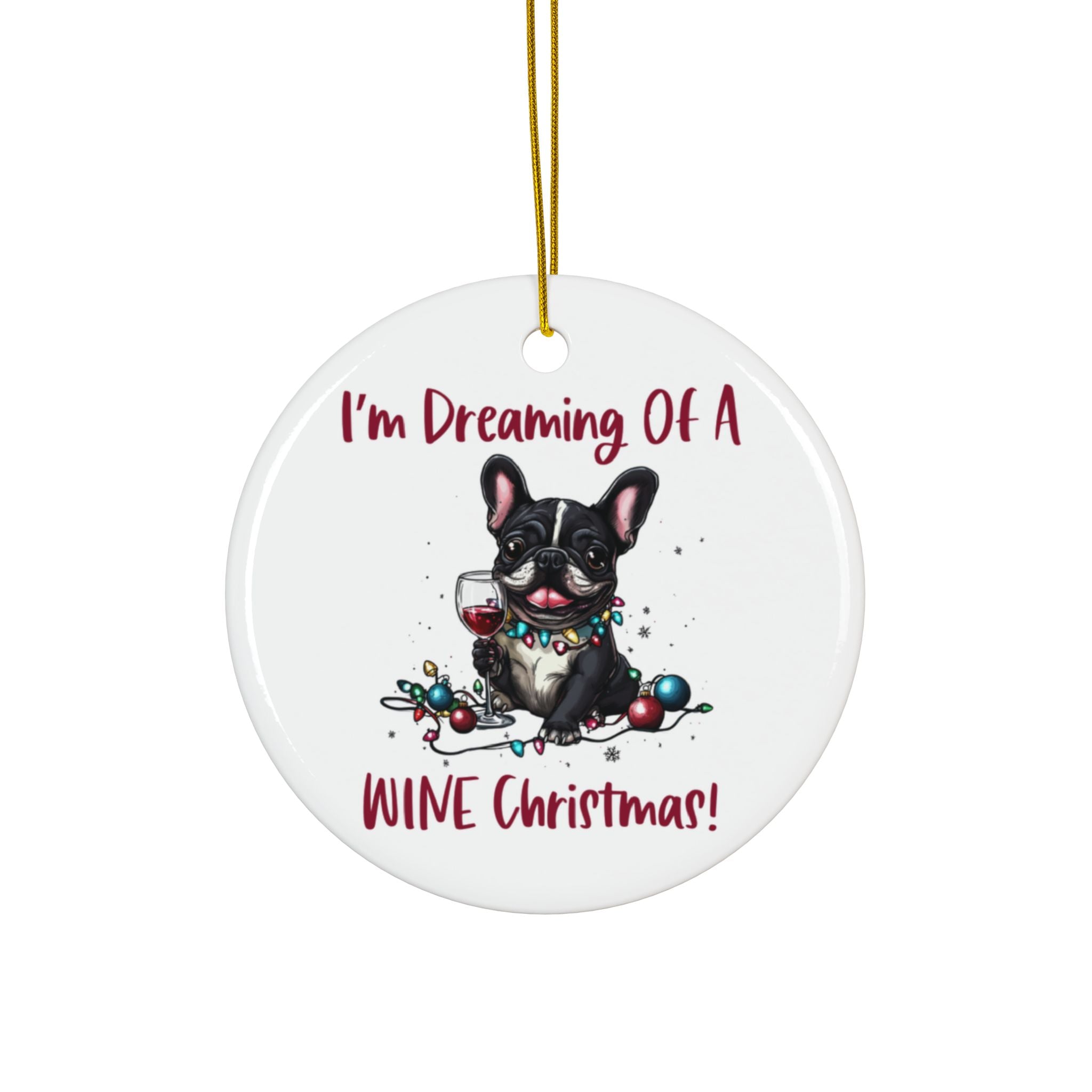 Dreaming of a Wine Xmas Ornament (1pc, 3pcs, 5pcs, 10pcs/French)