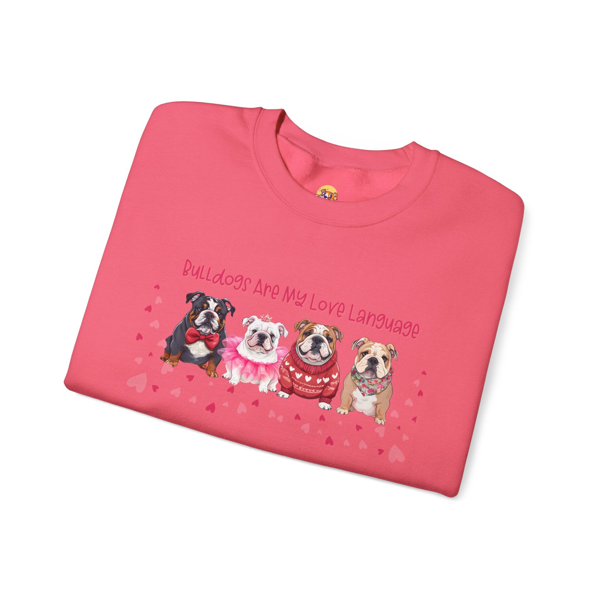 Bulldog Valentine’s Day Crew Neck Sweatshirt (English)