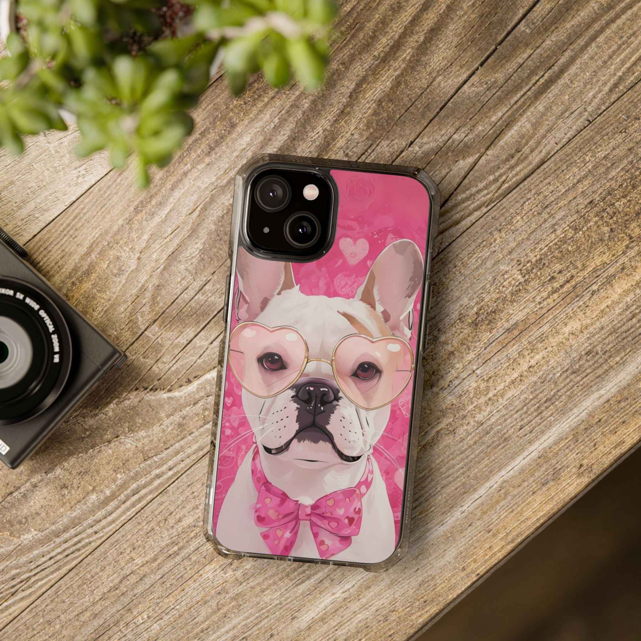 Puppy Love Protection Valentine's Day Phone Case (White/French)