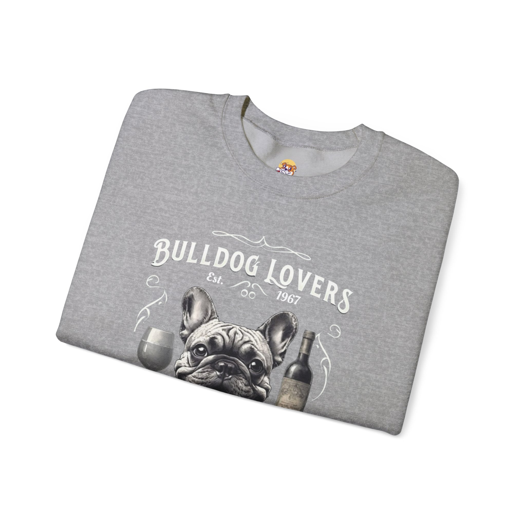 Bulldog Lovers Social Club Unisex Heavy Blend™ Crewneck Sweatshirt (French/Wine)