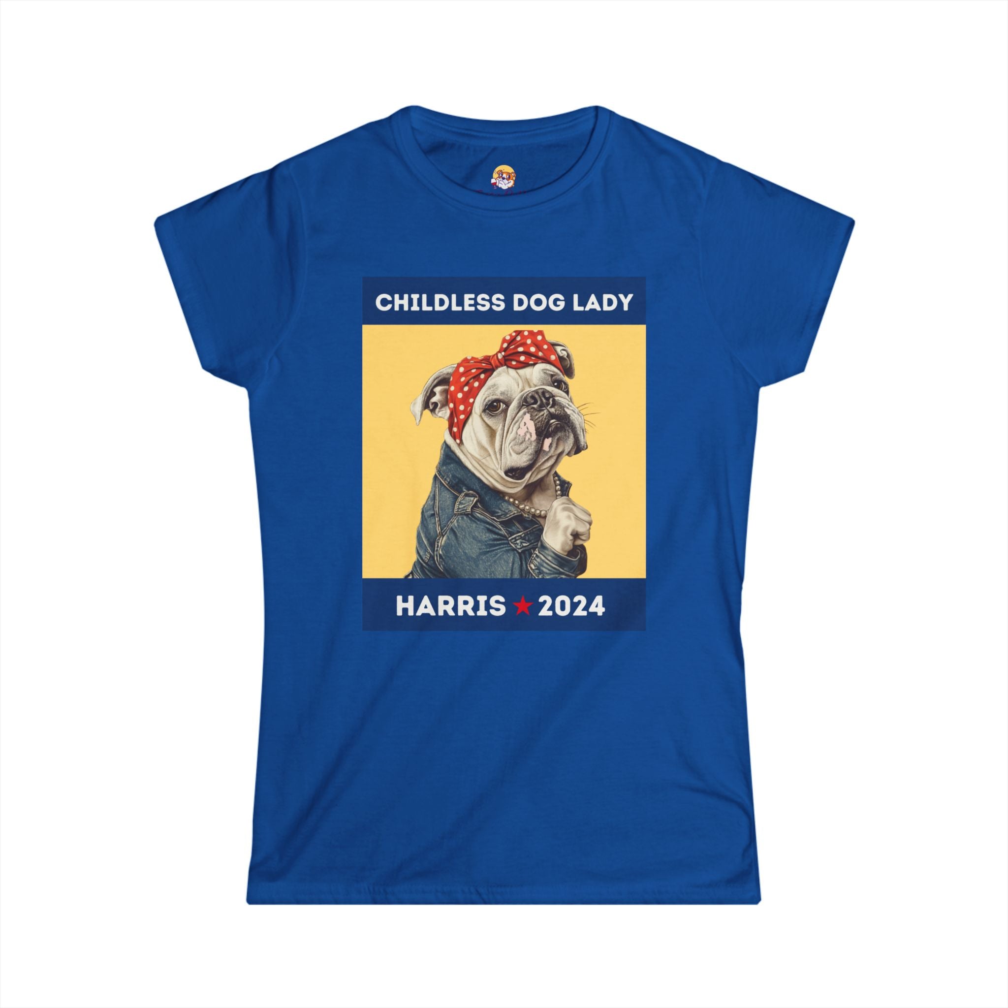 Childless Dog Lady - Women's Softstyle Tee (English/White)