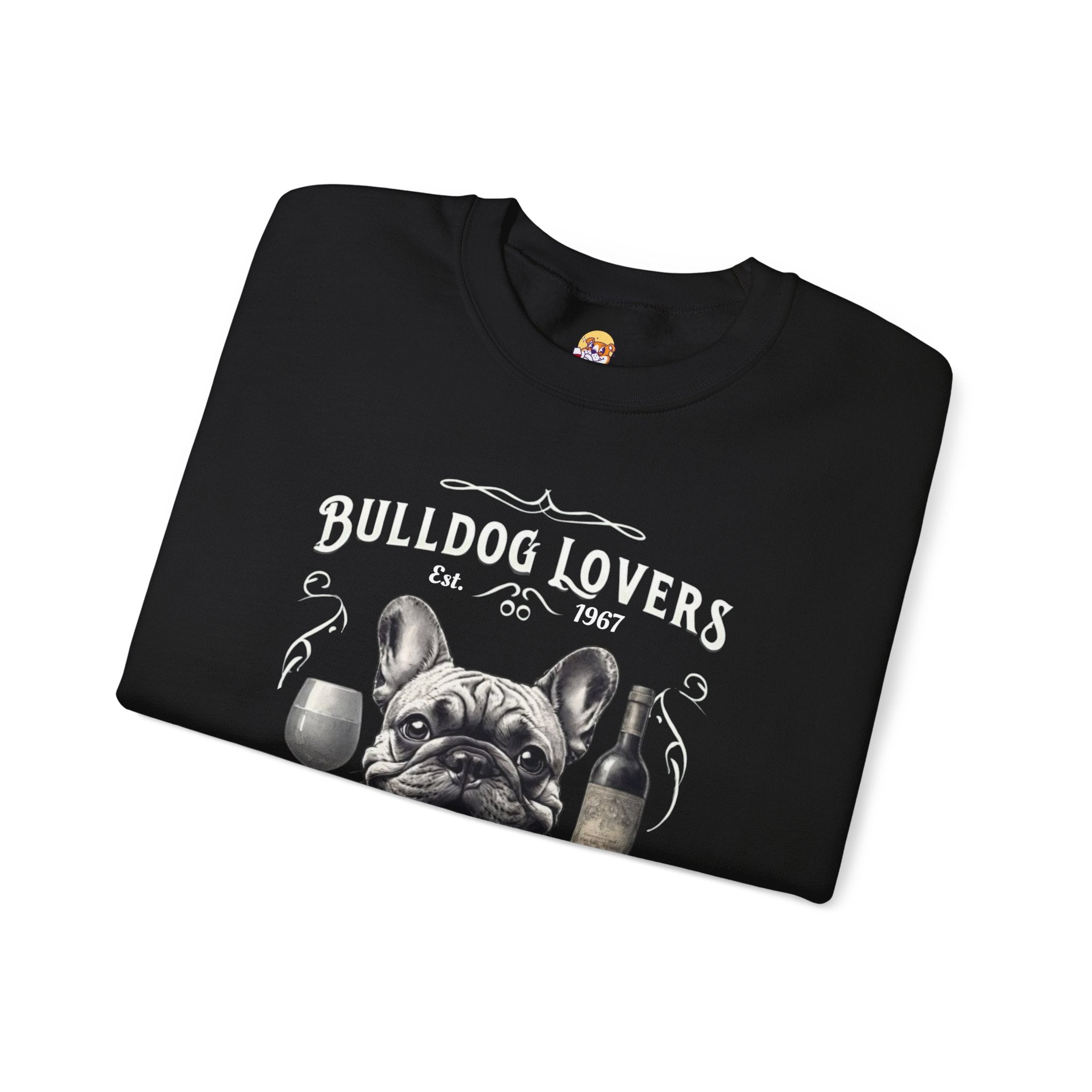 Bulldog Lovers Social Club Unisex Heavy Blend™ Crewneck Sweatshirt (French/Wine)