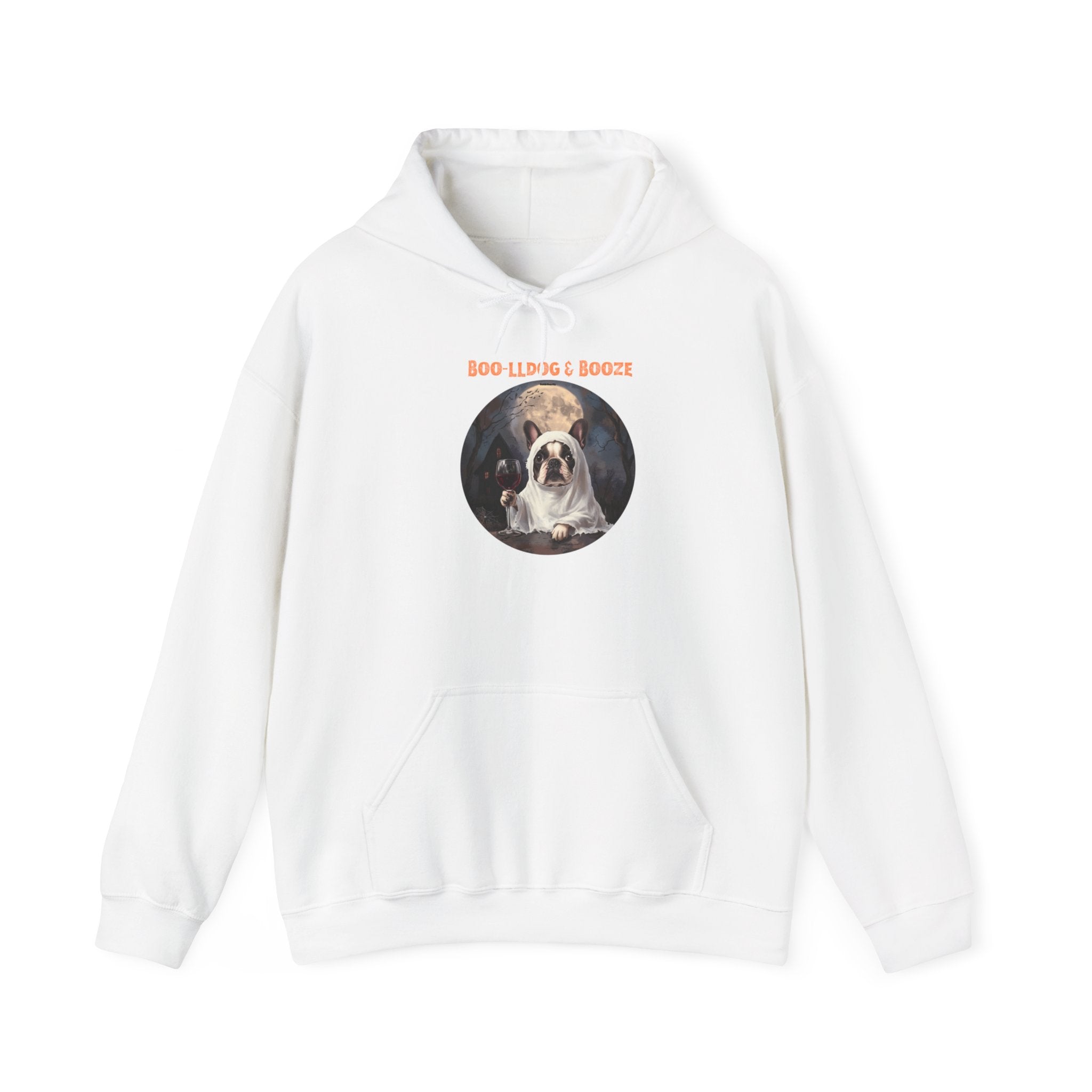 Boo-lldog & Booze Halloween Bulldog Hoodie (Black/French)