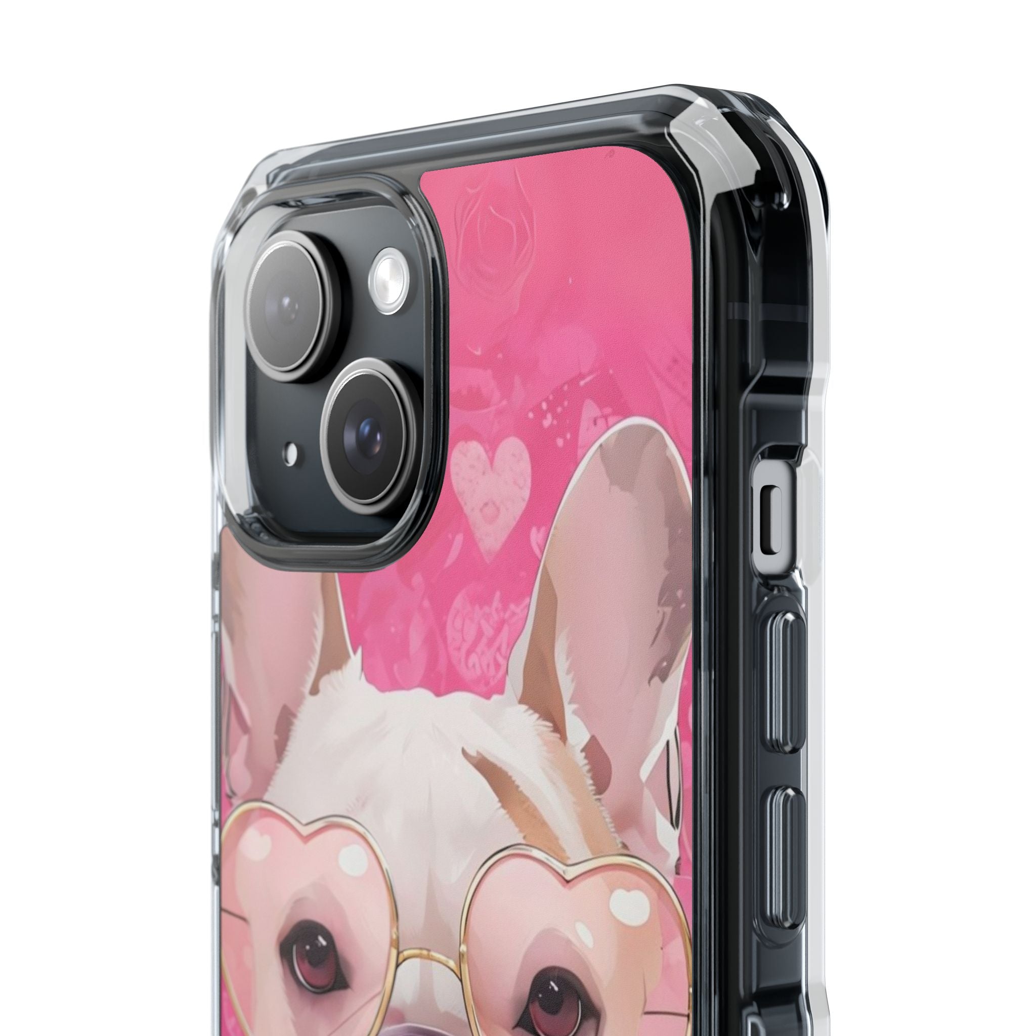 Puppy Love Protection Valentine's Day Phone Case (White/French)