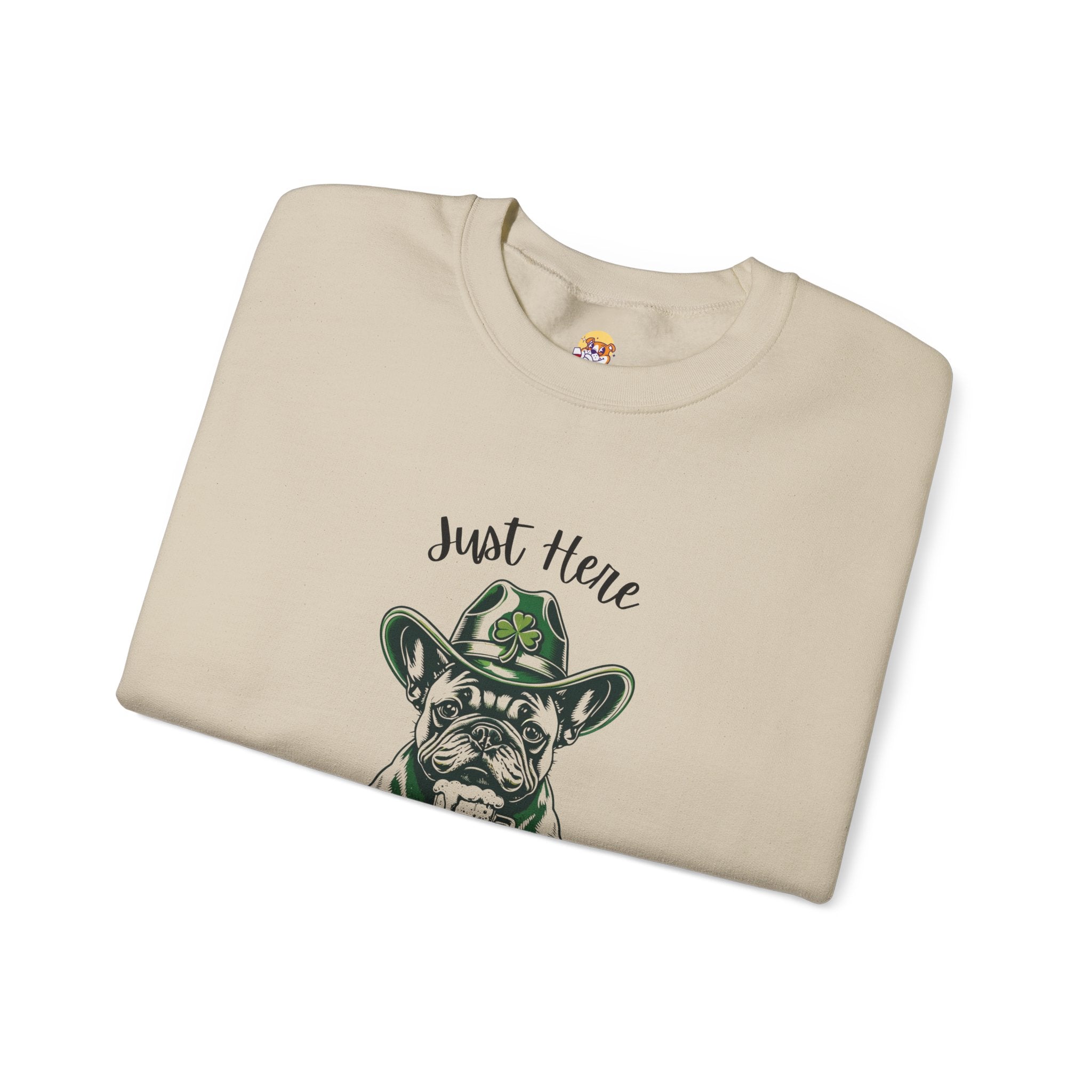 Tipsy Bully St. Patrick's Day Sweatshirt: "Just Here for the Shenanigans" (French)