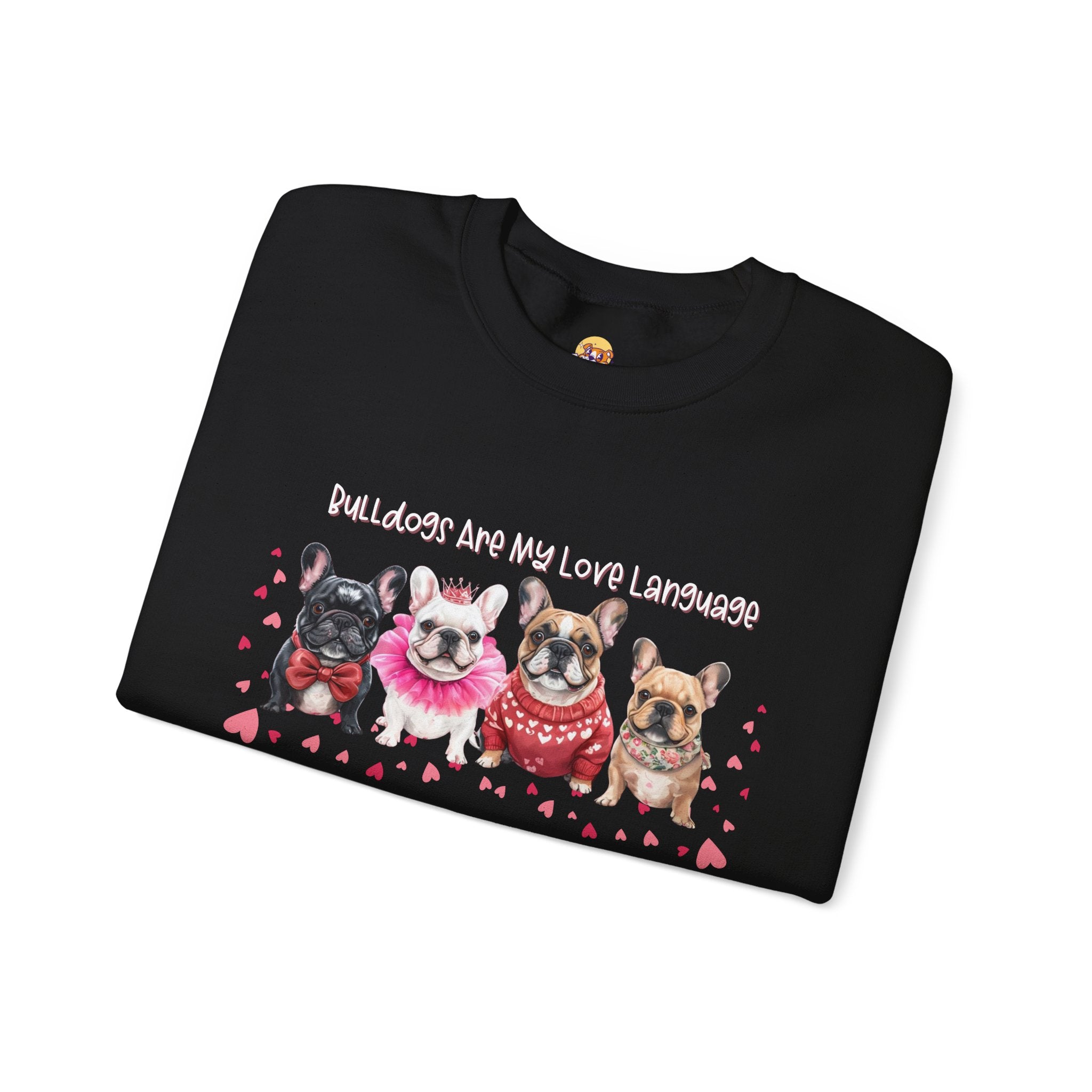 Bulldog Valentine’s Day Crew Neck Sweatshirt (French)