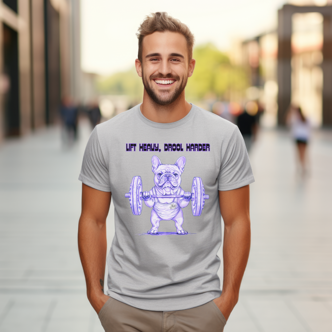 Tipsy Bully Ripped Bulldog  Unisex Moisture Wicking Performance T-Shirt (French/Purple )