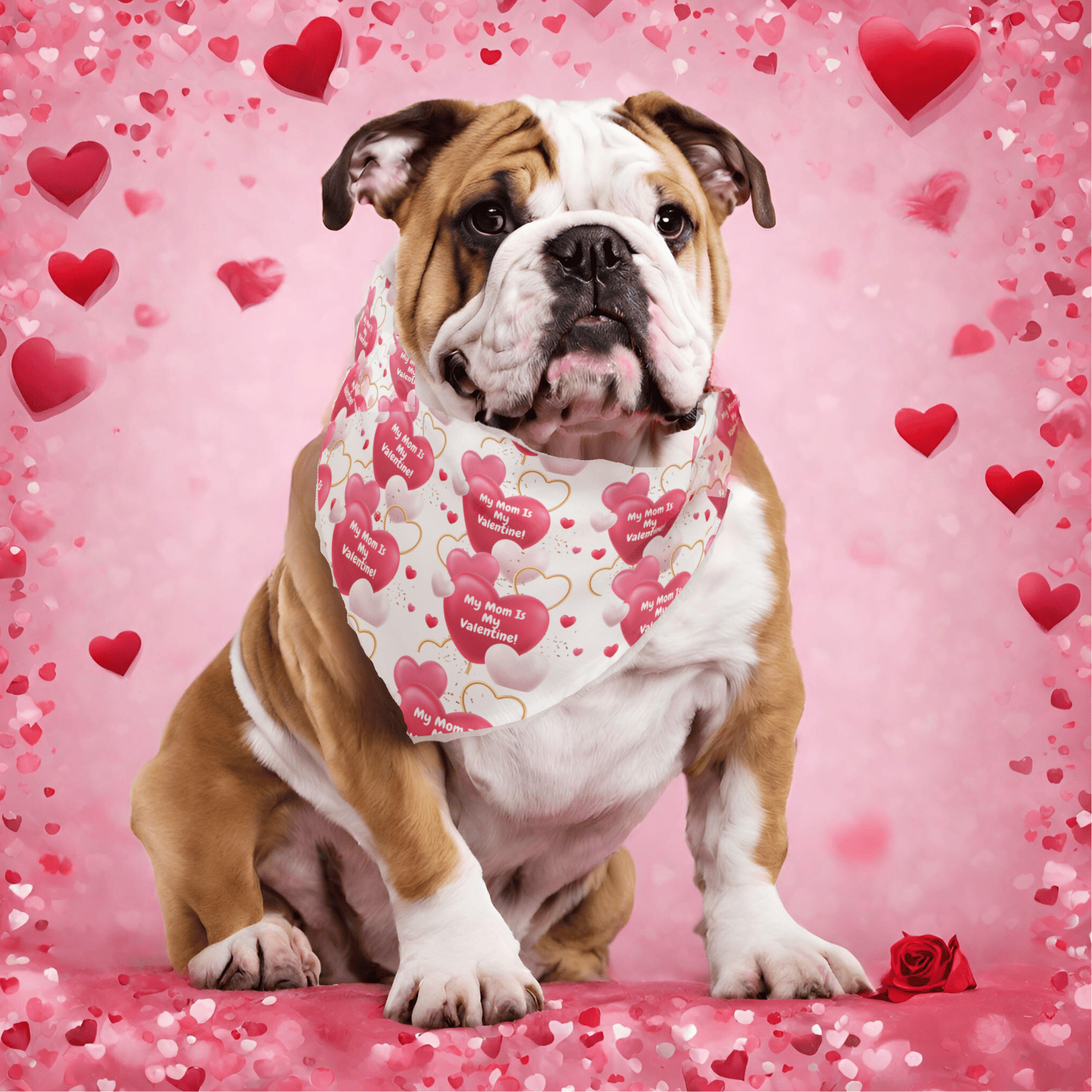 My Mom is My Valentine" - Adorable Valentine's Day Dog Bandana