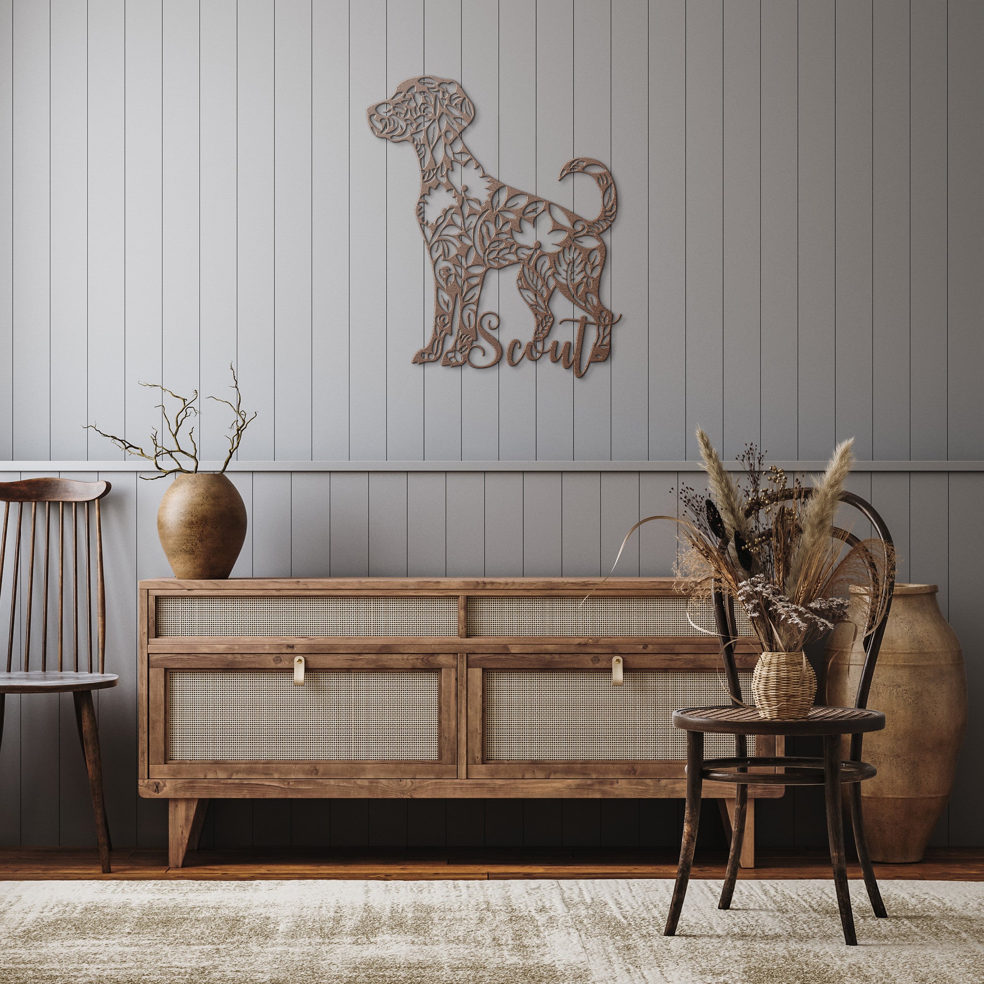 Custom Dog Metal Wall Sign (Scout)