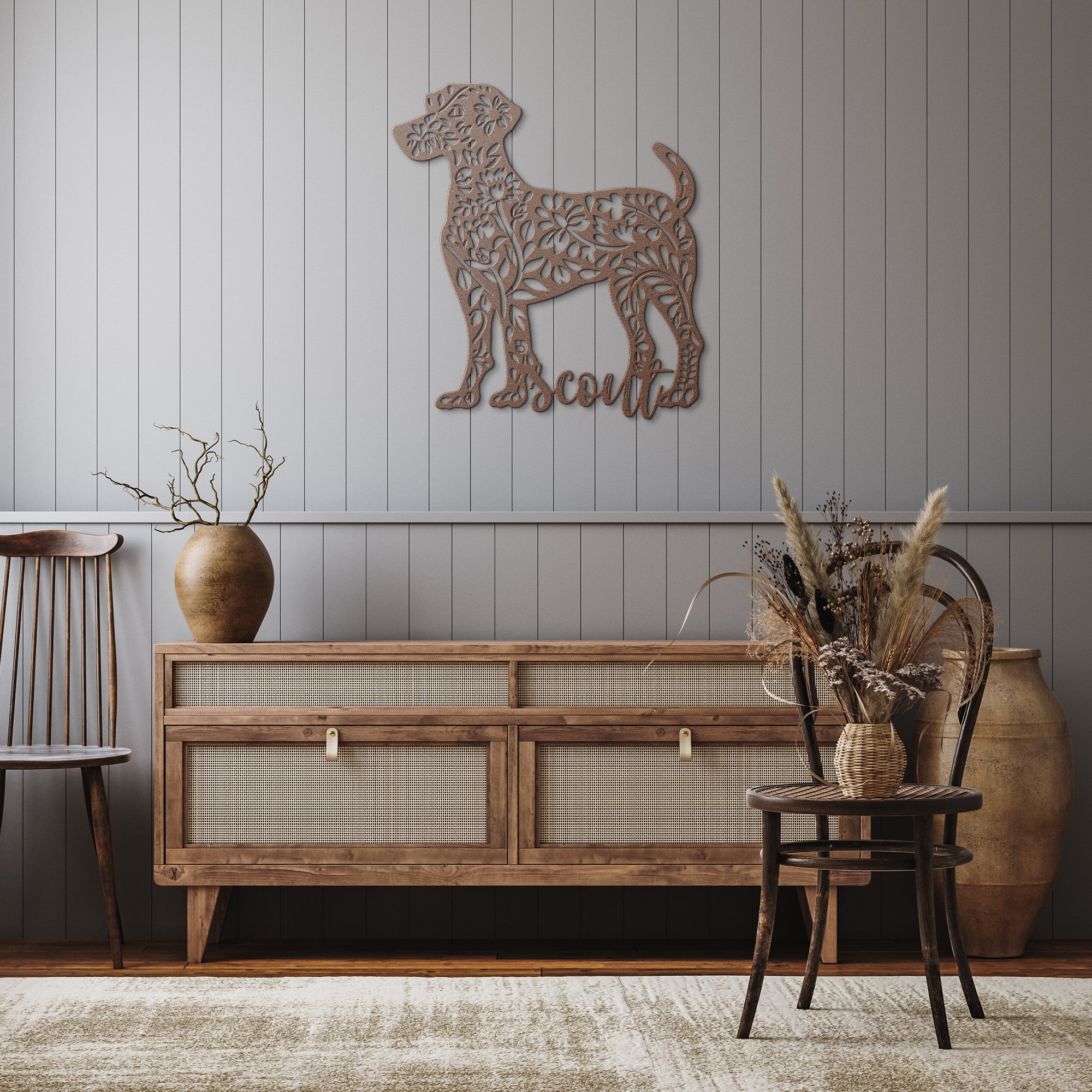 Custom Dog Metal Wall Sign (Scout)