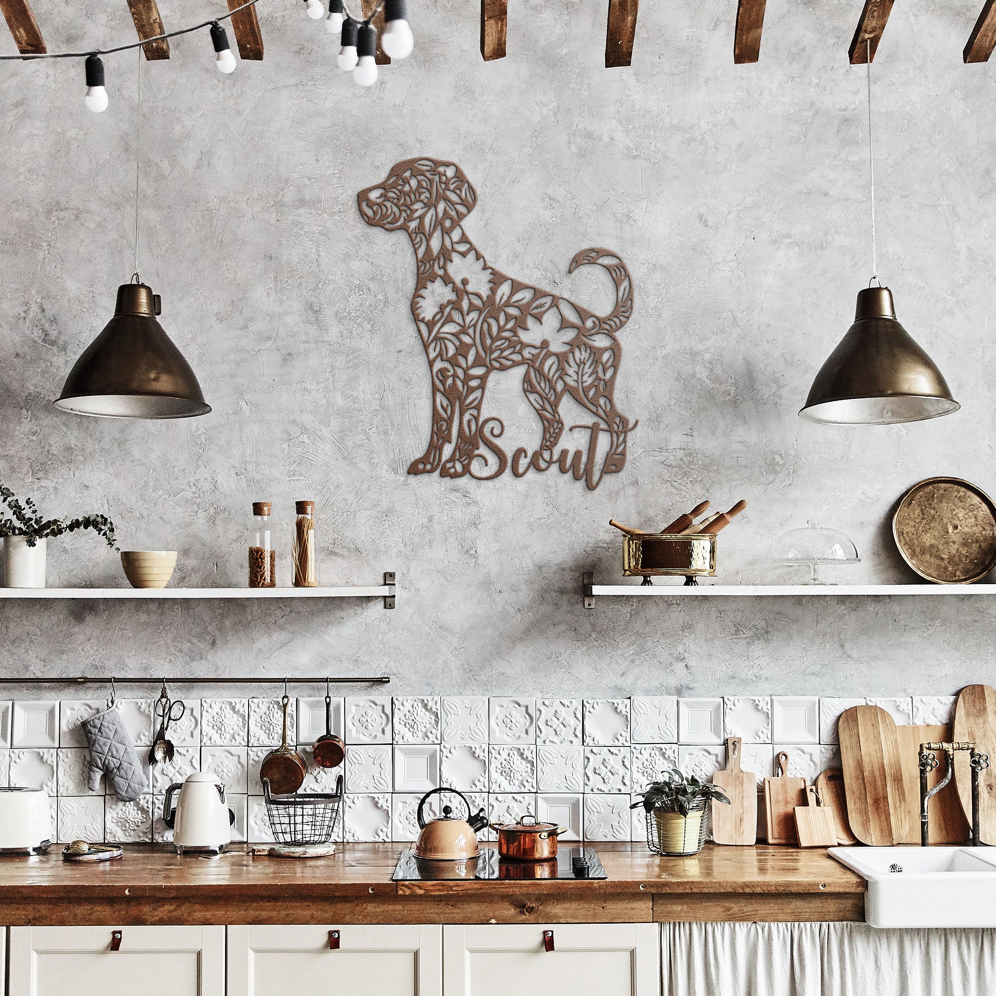 Custom Dog Metal Wall Sign (Scout)