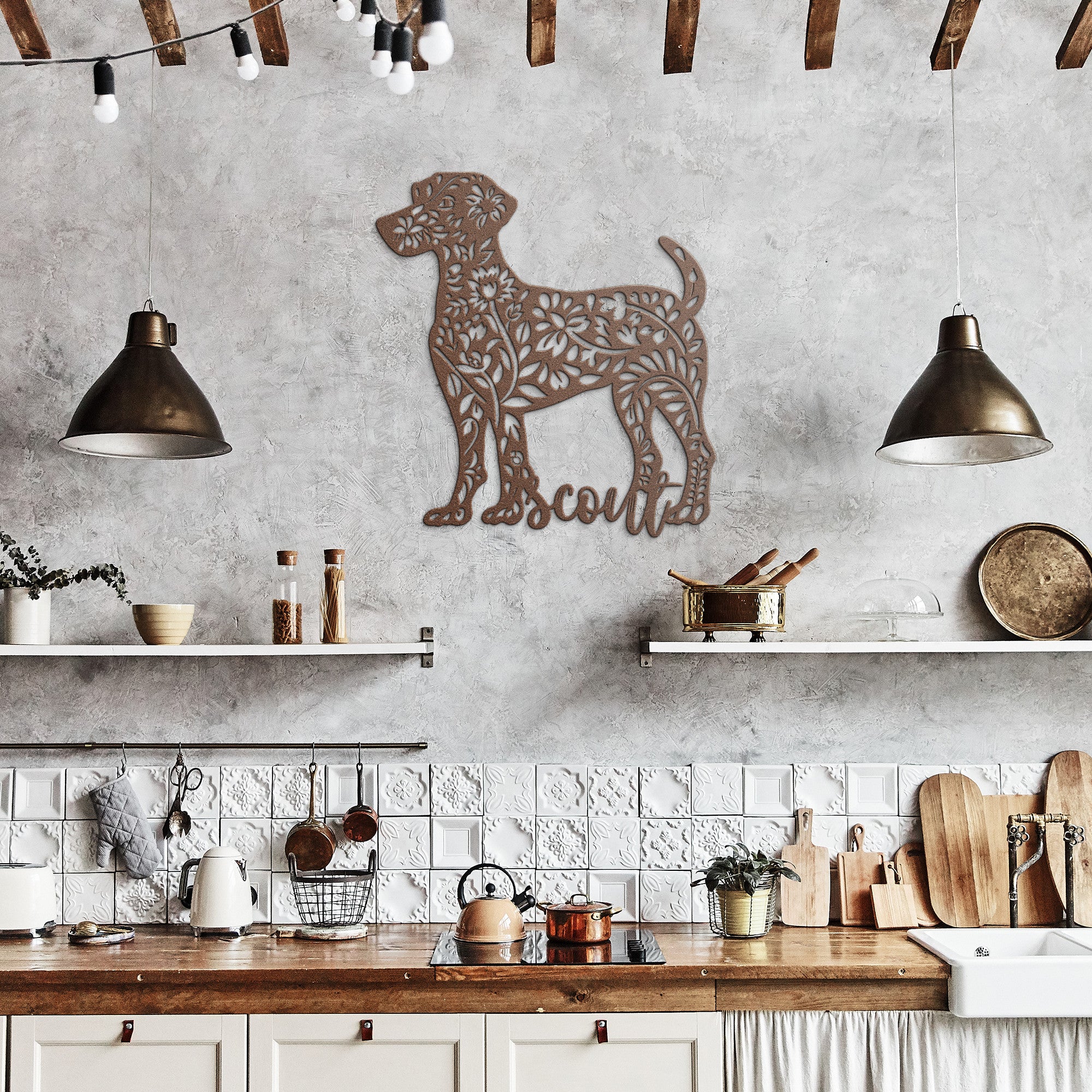 Custom Dog Metal Wall Sign (Scout)