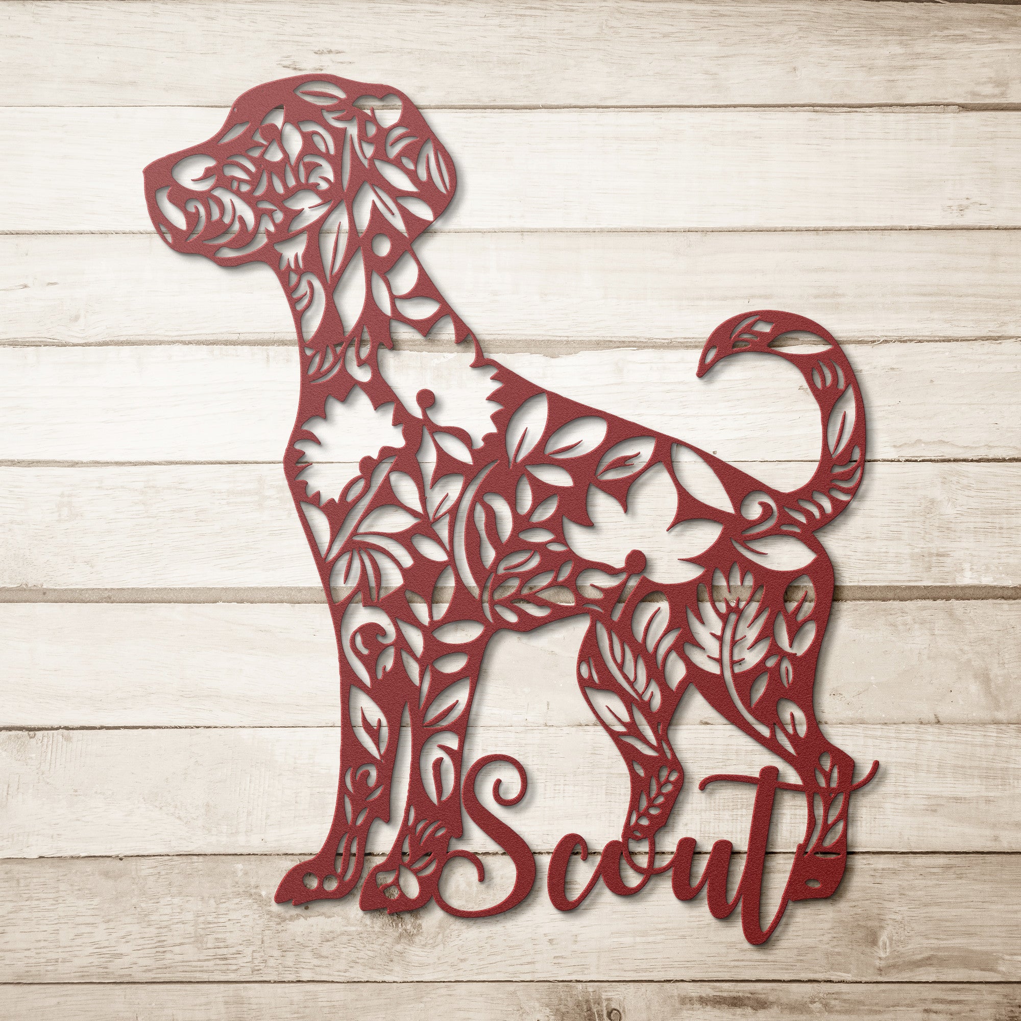 Custom Dog Metal Wall Sign (Scout)