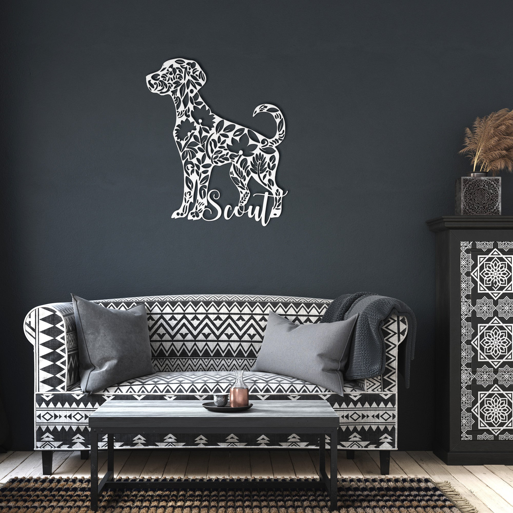 Custom Dog Metal Wall Sign (Scout)