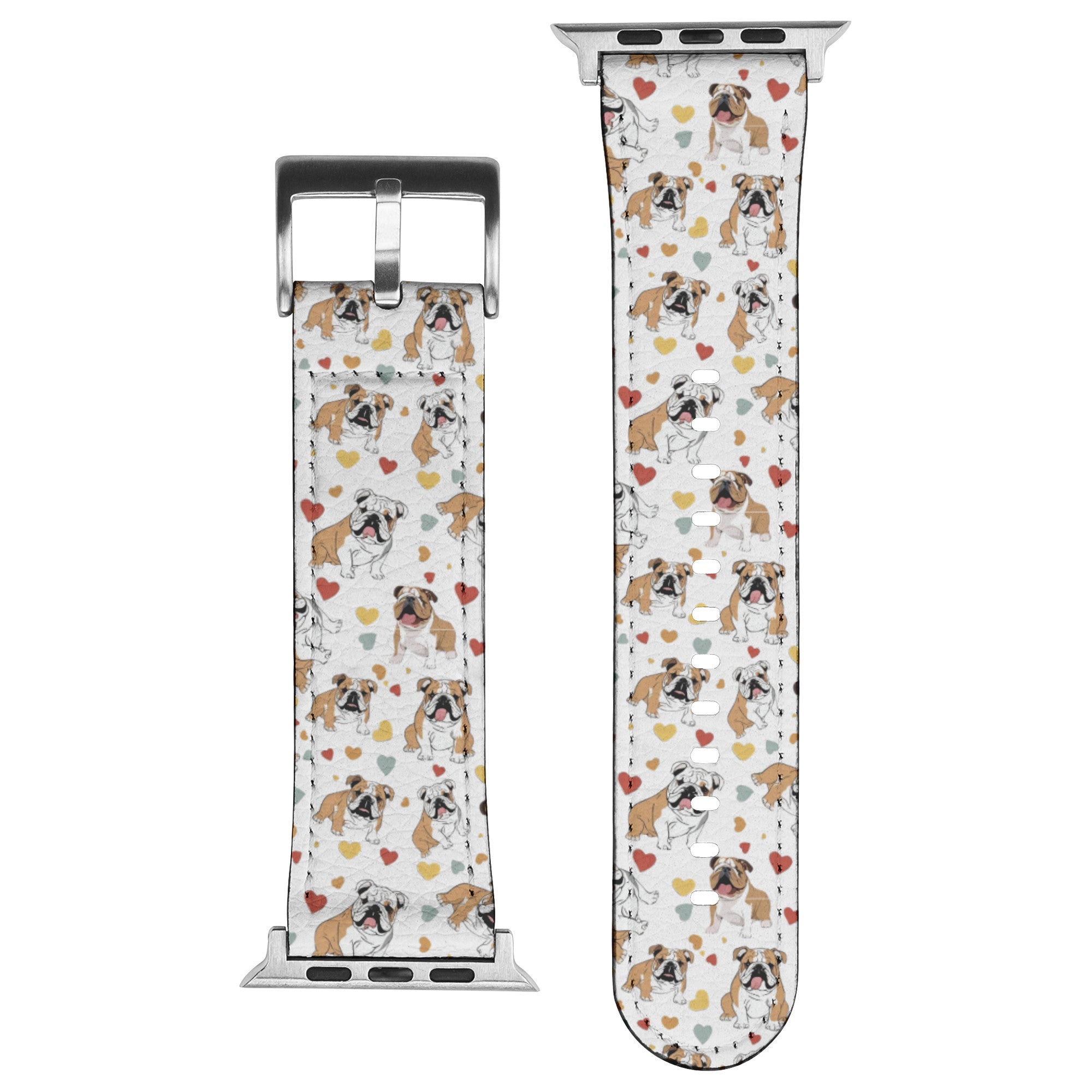 Tipsy Bully Bulldog Print Apple Watch (English/heart)