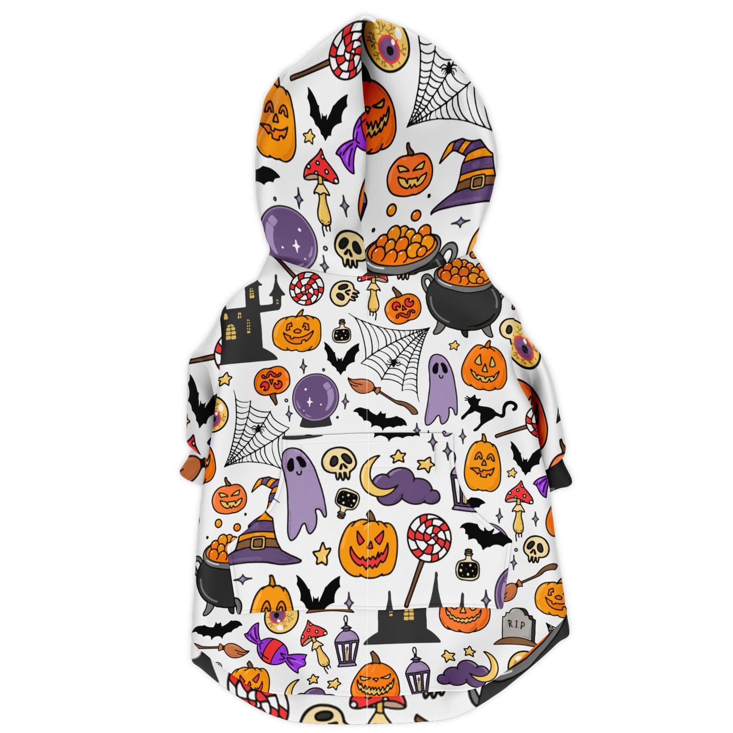 "Howl-o-ween Candy Craze" Zip-Up Dog Hoodie (French)