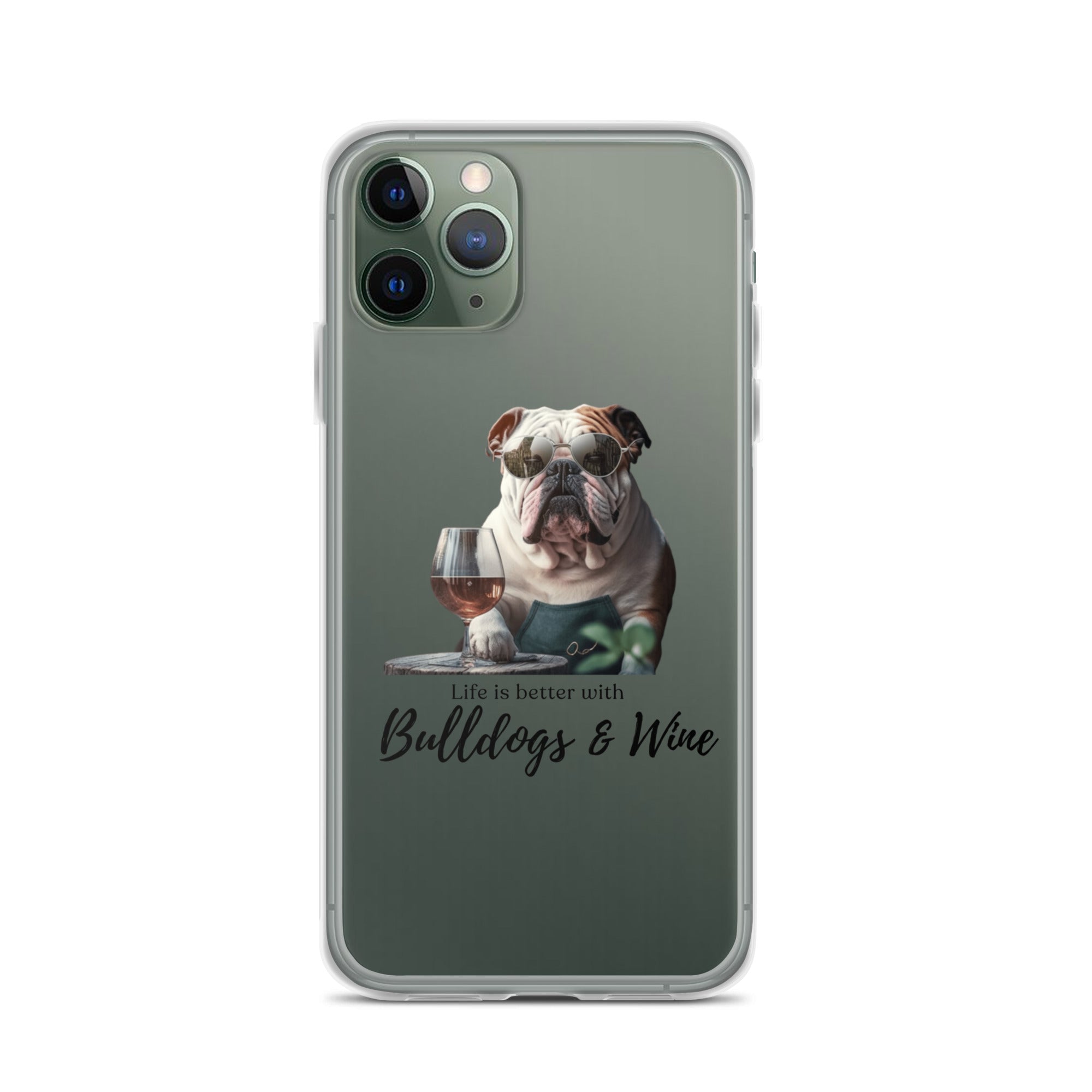 Clear Case for iPhone® - Life is Better - English Bulldog - white