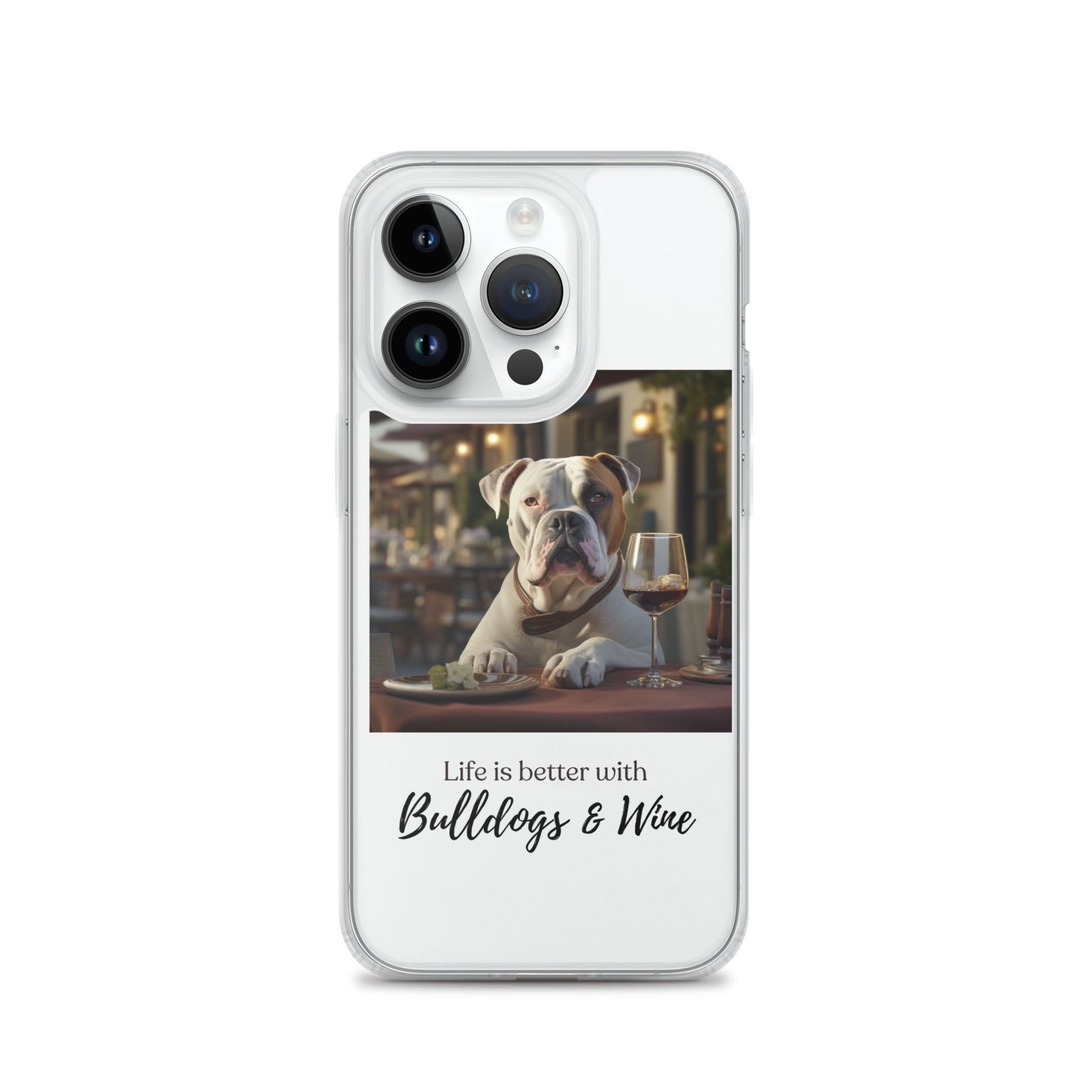 Clear Case for iPhone® - Life is Better - American Bulldog