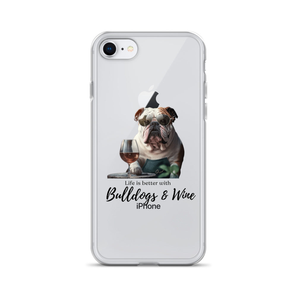 Clear Case for iPhone® - Life is Better - English Bulldog - white