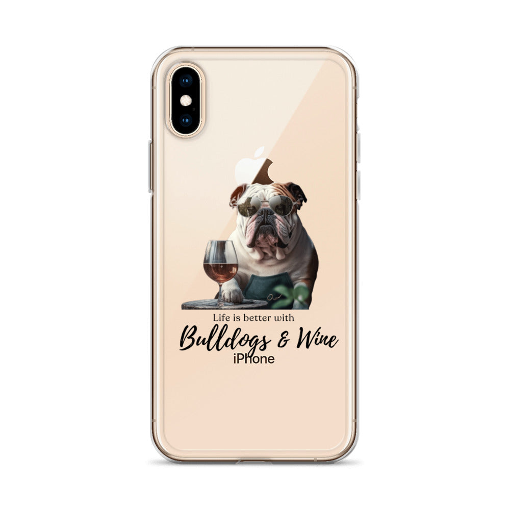 Clear Case for iPhone® - Life is Better - English Bulldog - white