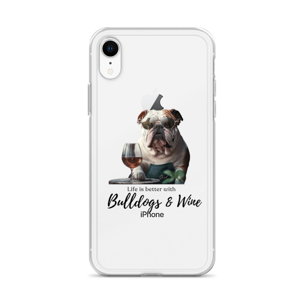 Clear Case for iPhone® - Life is Better - English Bulldog - white