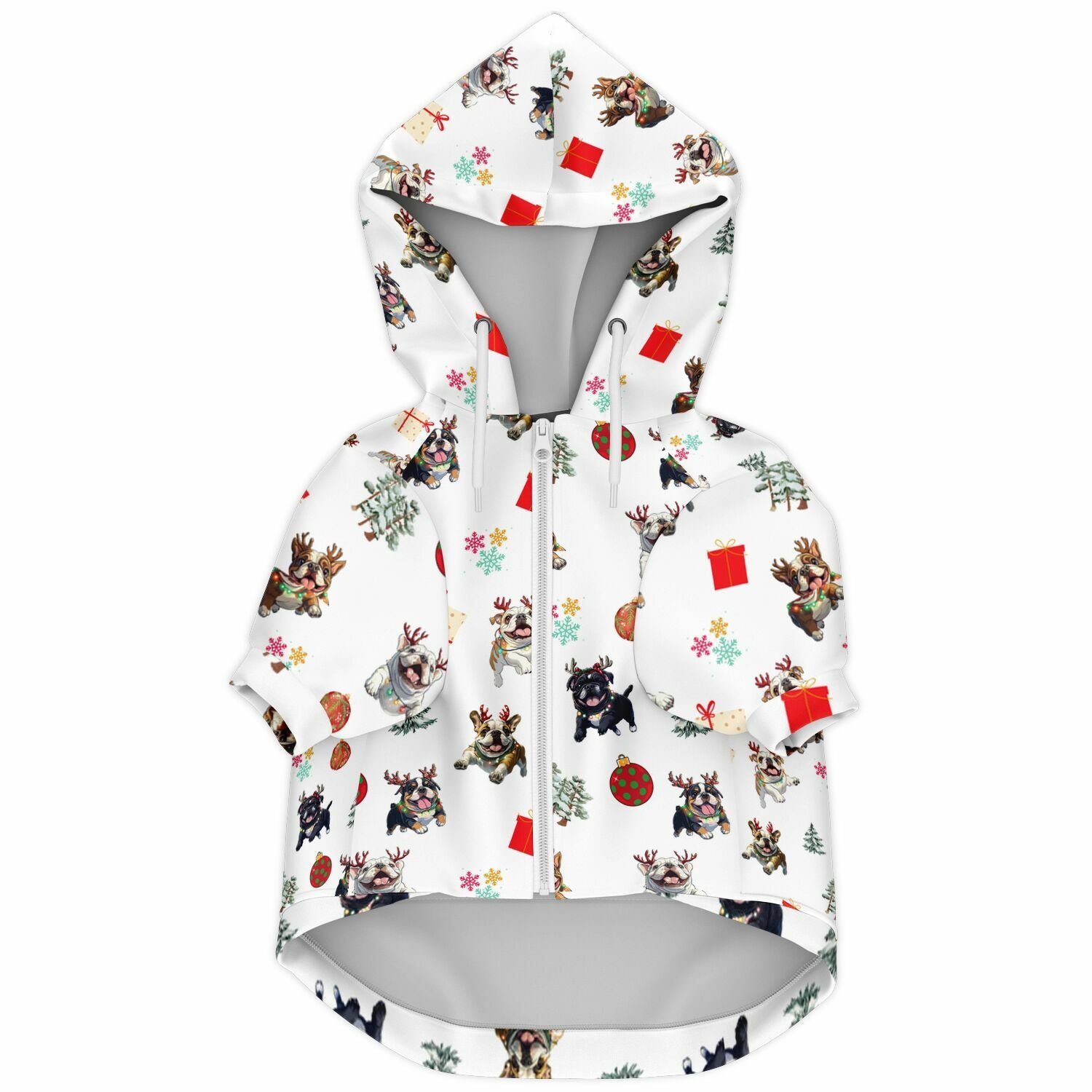 "Jolly Bulldog" Christmas Dog Hoodie (English)