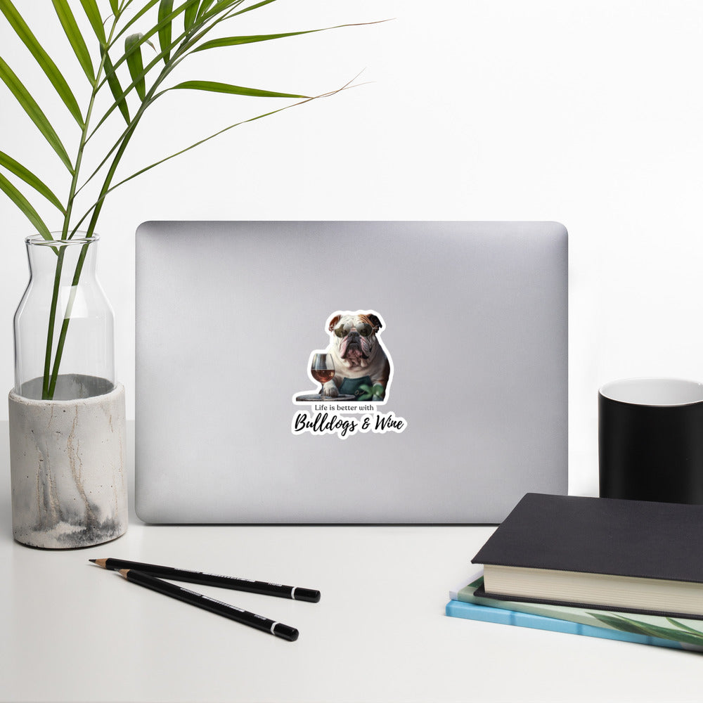 Bubble-free stickers - Life is Better - English Bulldog