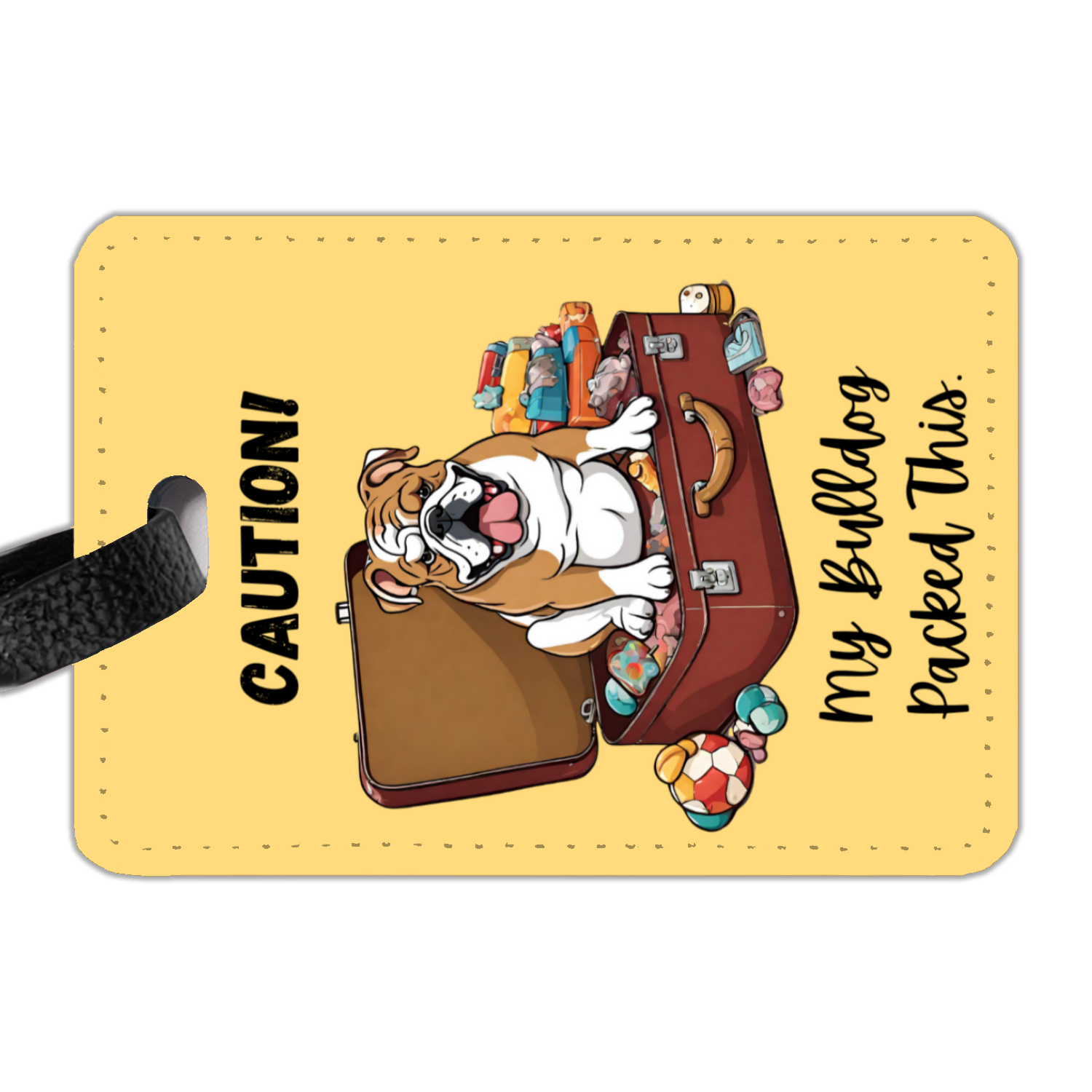 Bulldog Luggage Tags (English/Brown)