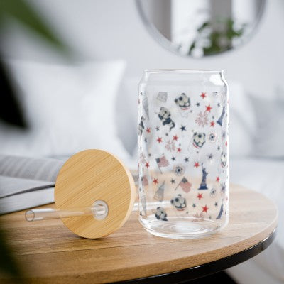 "Red, White & Drool" Sipper Glass (English)