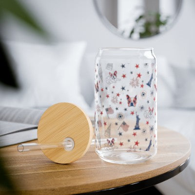 "Red, White & Drool" Sipper Glass (French)