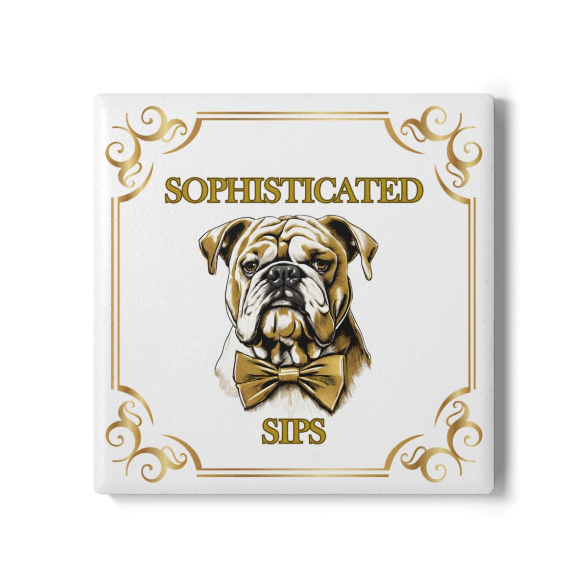 Sophisticated Sips Ceramic Coaster (English)