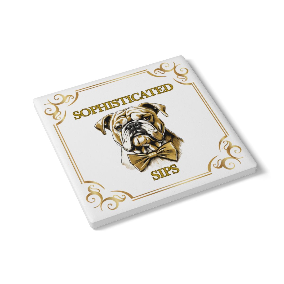 Sophisticated Sips Ceramic Coaster (English)