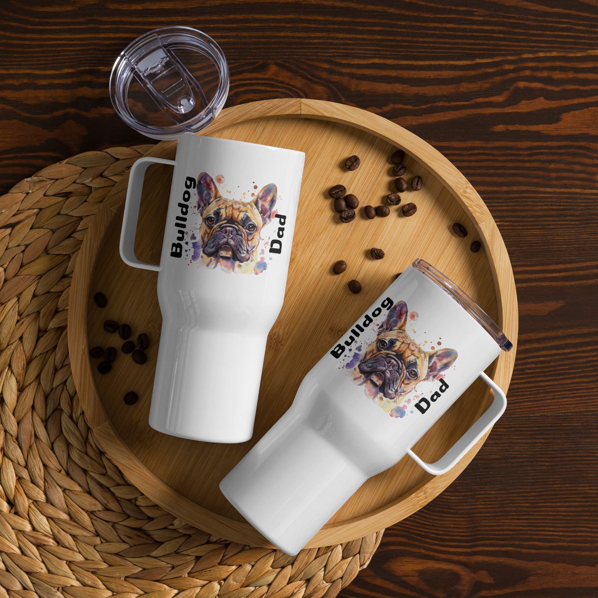 "Bulldog Dad" Travel Tumbler (French)