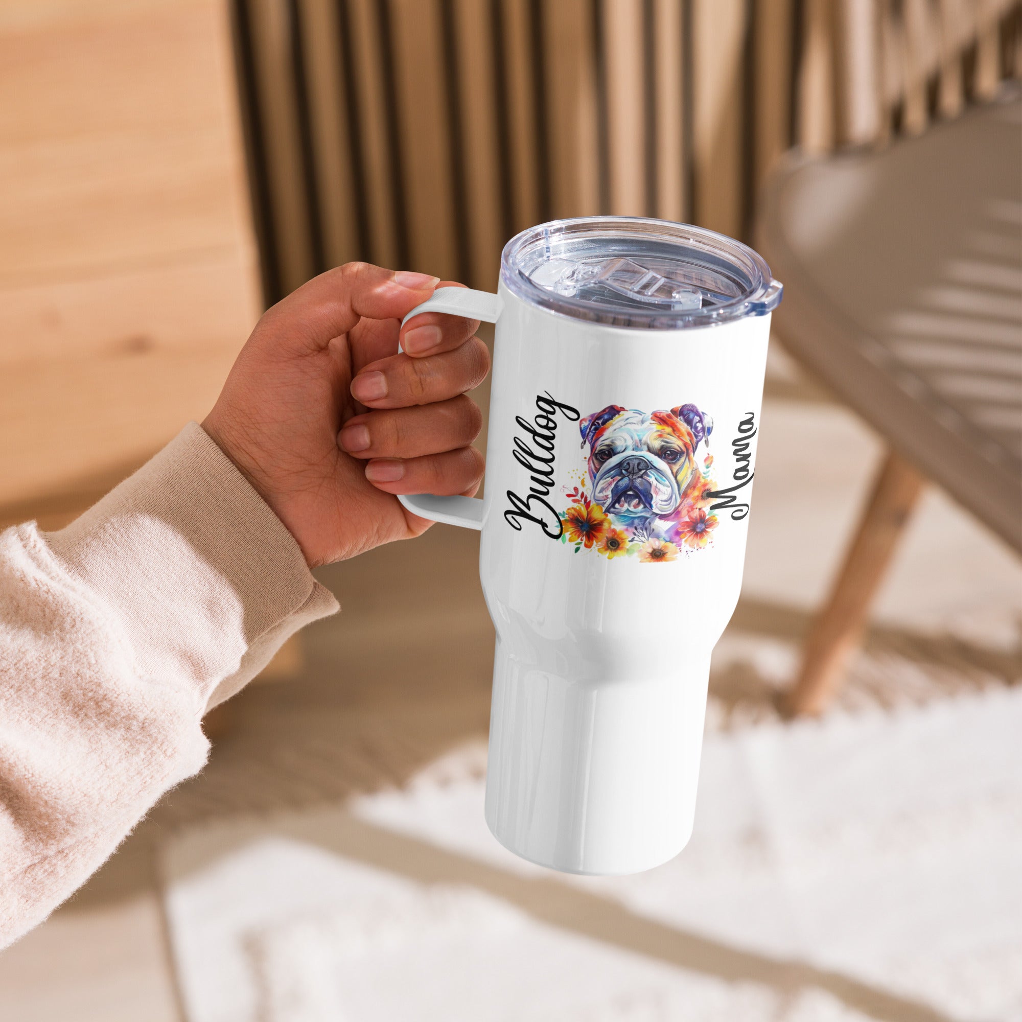 Bulldog Mama Travel Tumbler (English)