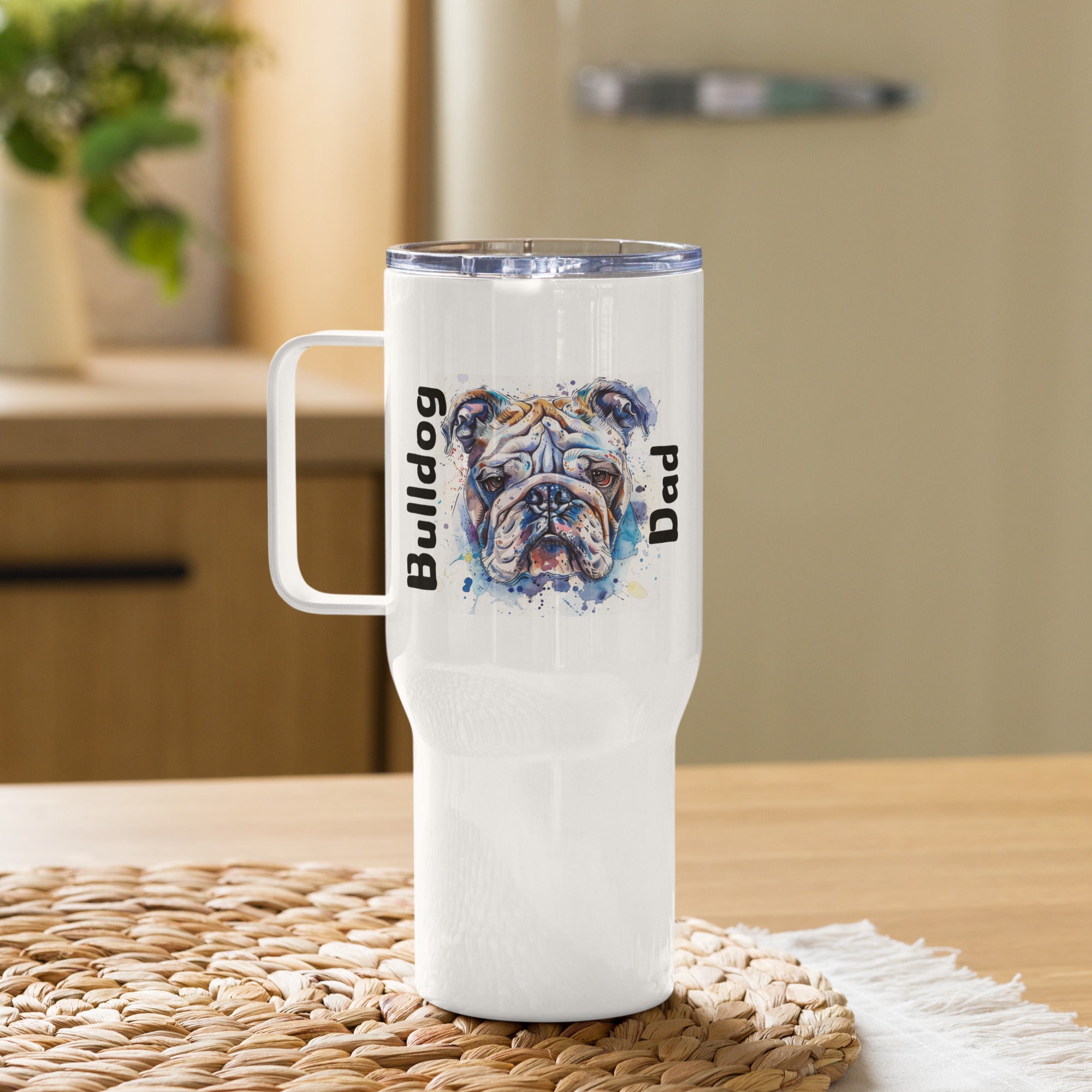 "Bulldog Dad" Travel Tumbler (English)