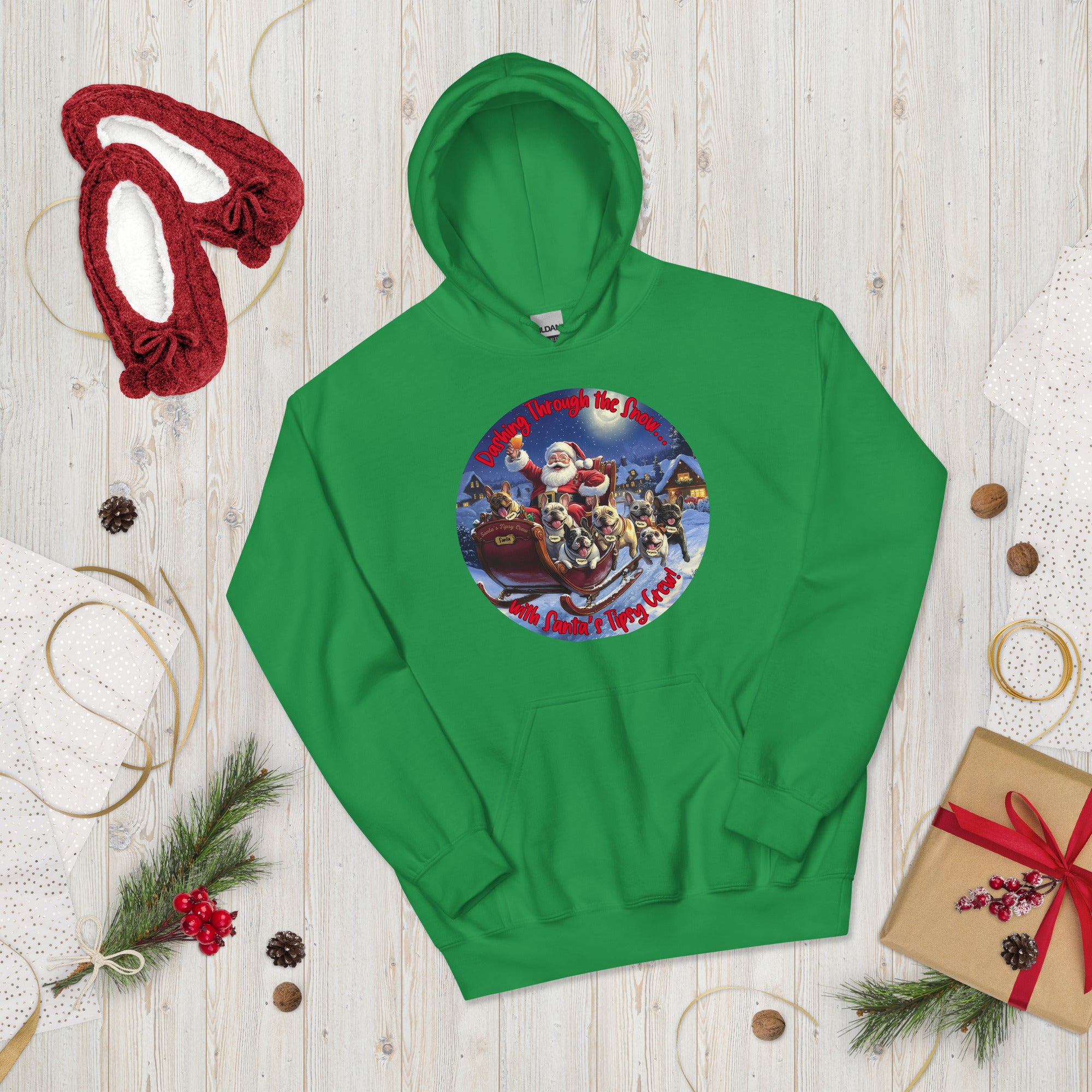 Santa's Tipsy Crew Hoodie (French)