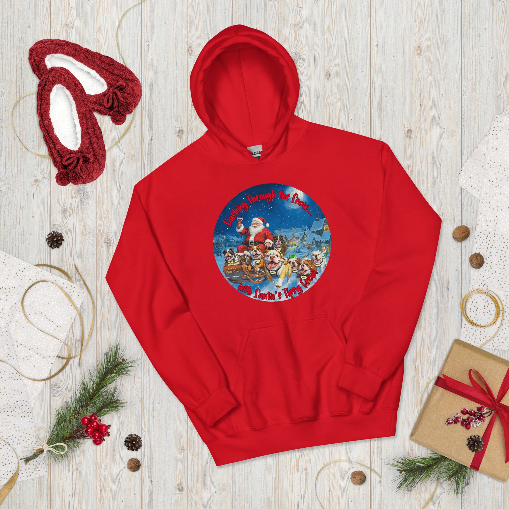 Santa's Tipsy Crew Hoodie (English)