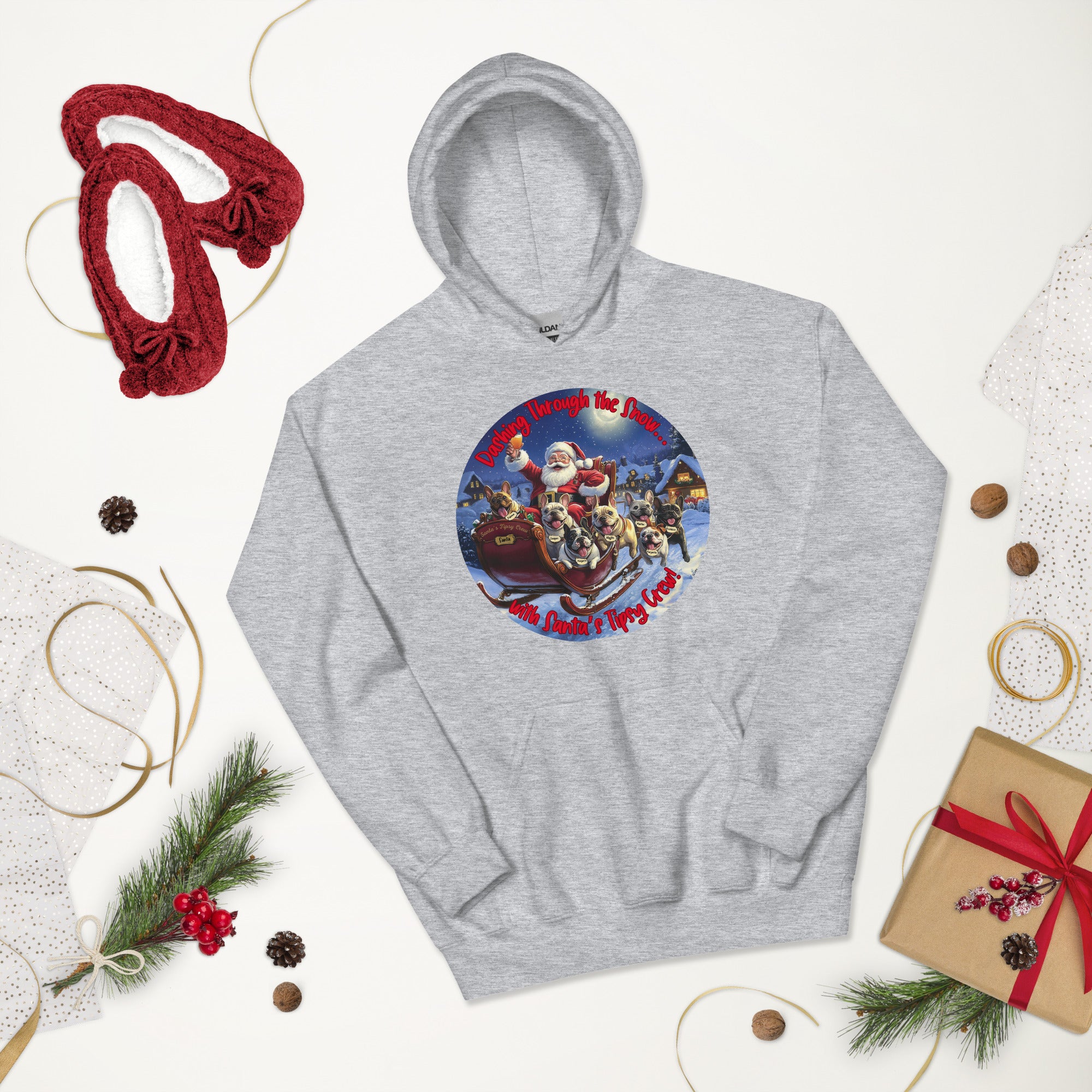 Santa's Tipsy Crew Hoodie (French)